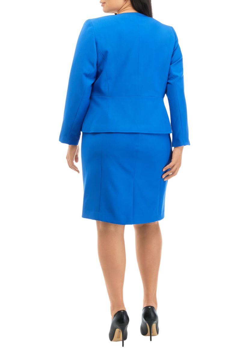 CREPE SEAMED CARDIGAN JKT & SHEATH DRESS