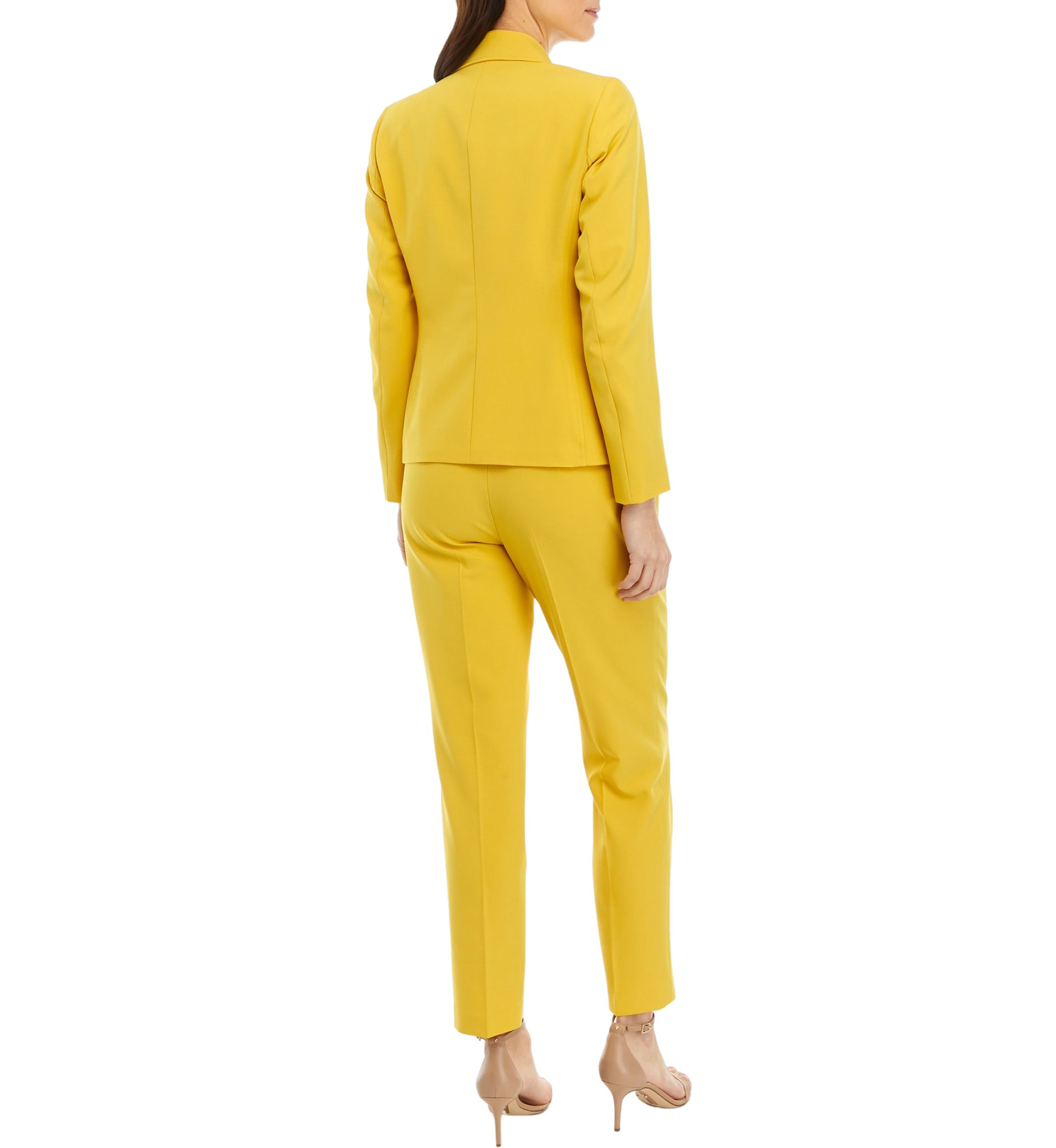 Womens One Button Jacket With Long Sleeves and Slim Pant Set