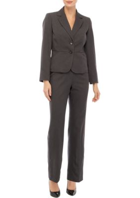  Le Suit Women's Petite Jacket/Pant Suit, Navy, 12P : Clothing,  Shoes & Jewelry