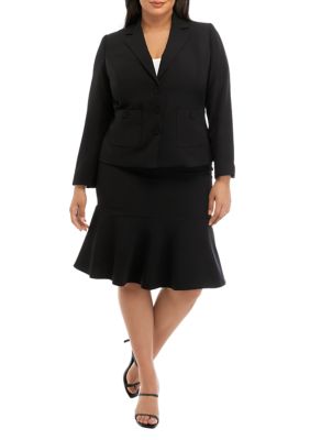  Le Suit Women's Plus Size Jacket/Pant Suit, Plum, 18W :  Clothing, Shoes & Jewelry