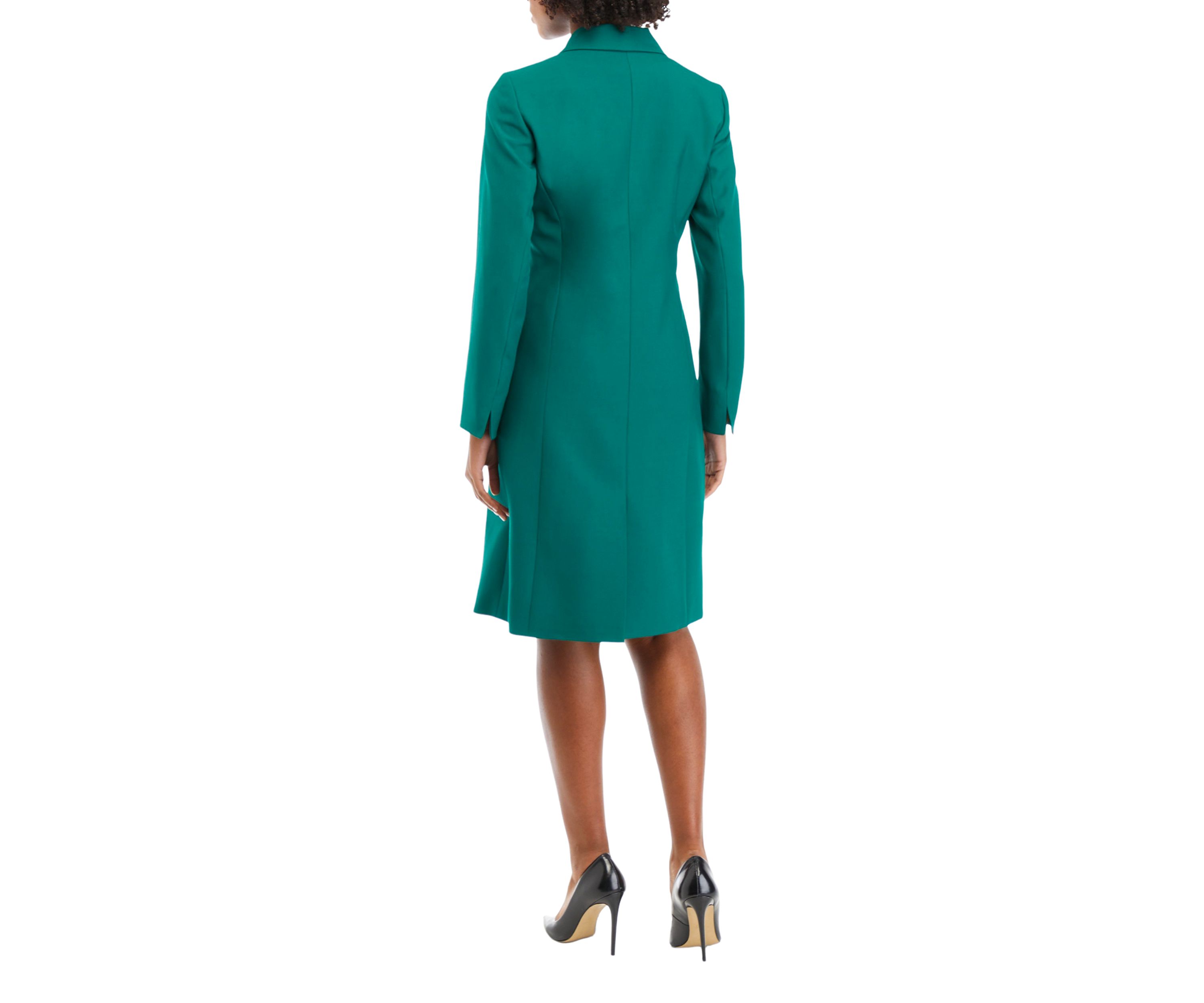 Womens Long Coat and Basic Sheath Dress Set
