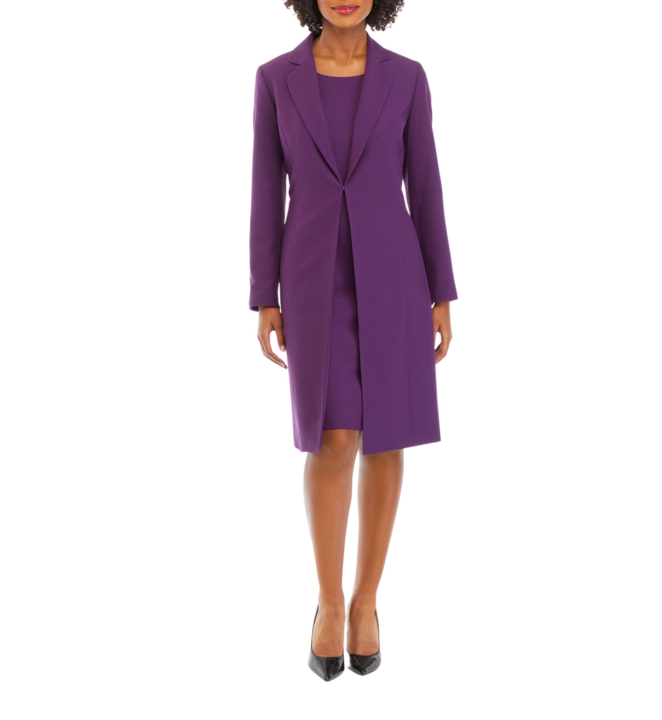 CREPE LONG COAT & SHEATH DRESS