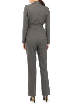 Le Suit 2-pc. Straight Leg Pant Suit-Petite, Color: Black - JCPenney