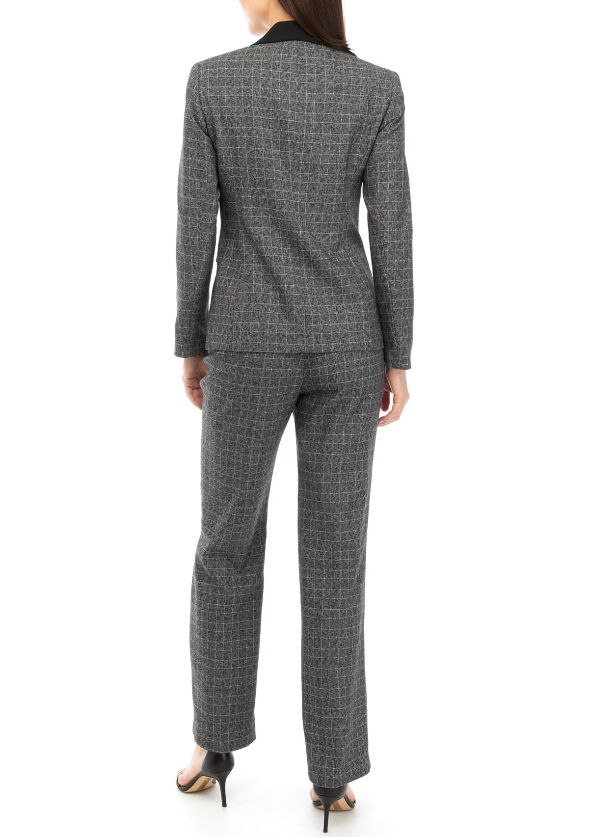 PLAID ONE BUTTON JACKETT AND PANT