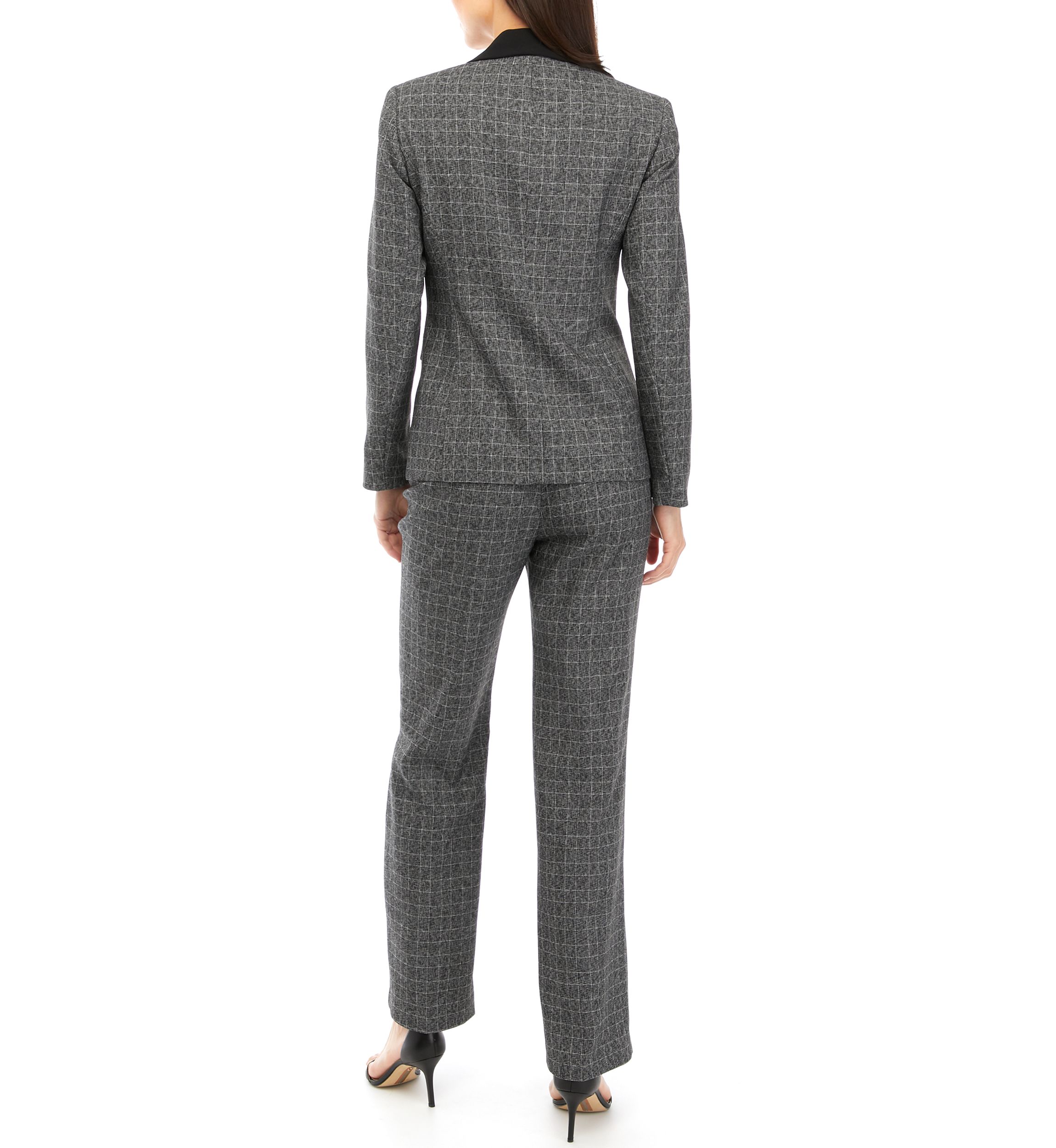 PLAID ONE BUTTON JACKETT AND PANT
