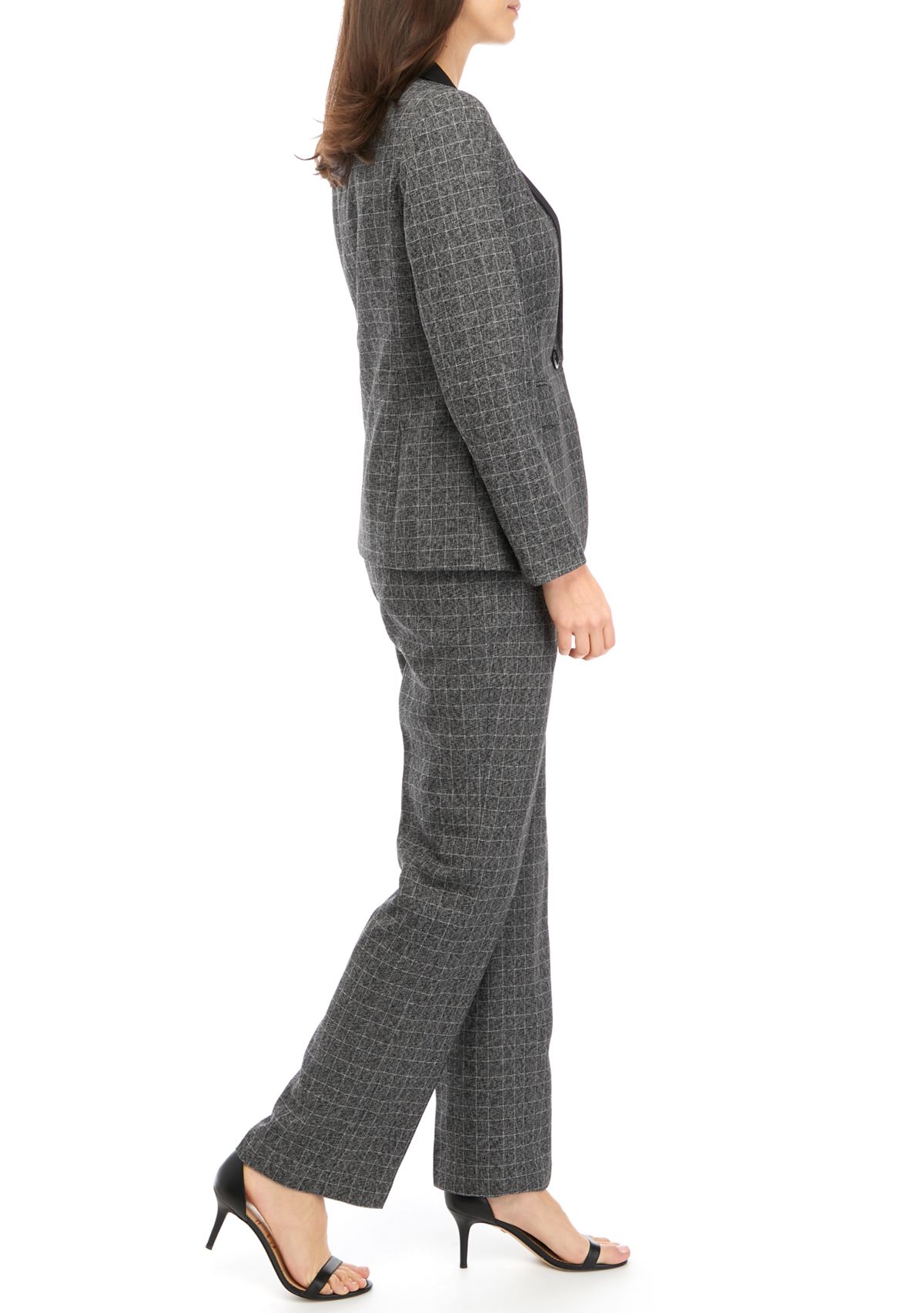 PLAID ONE BUTTON JACKETT AND PANT