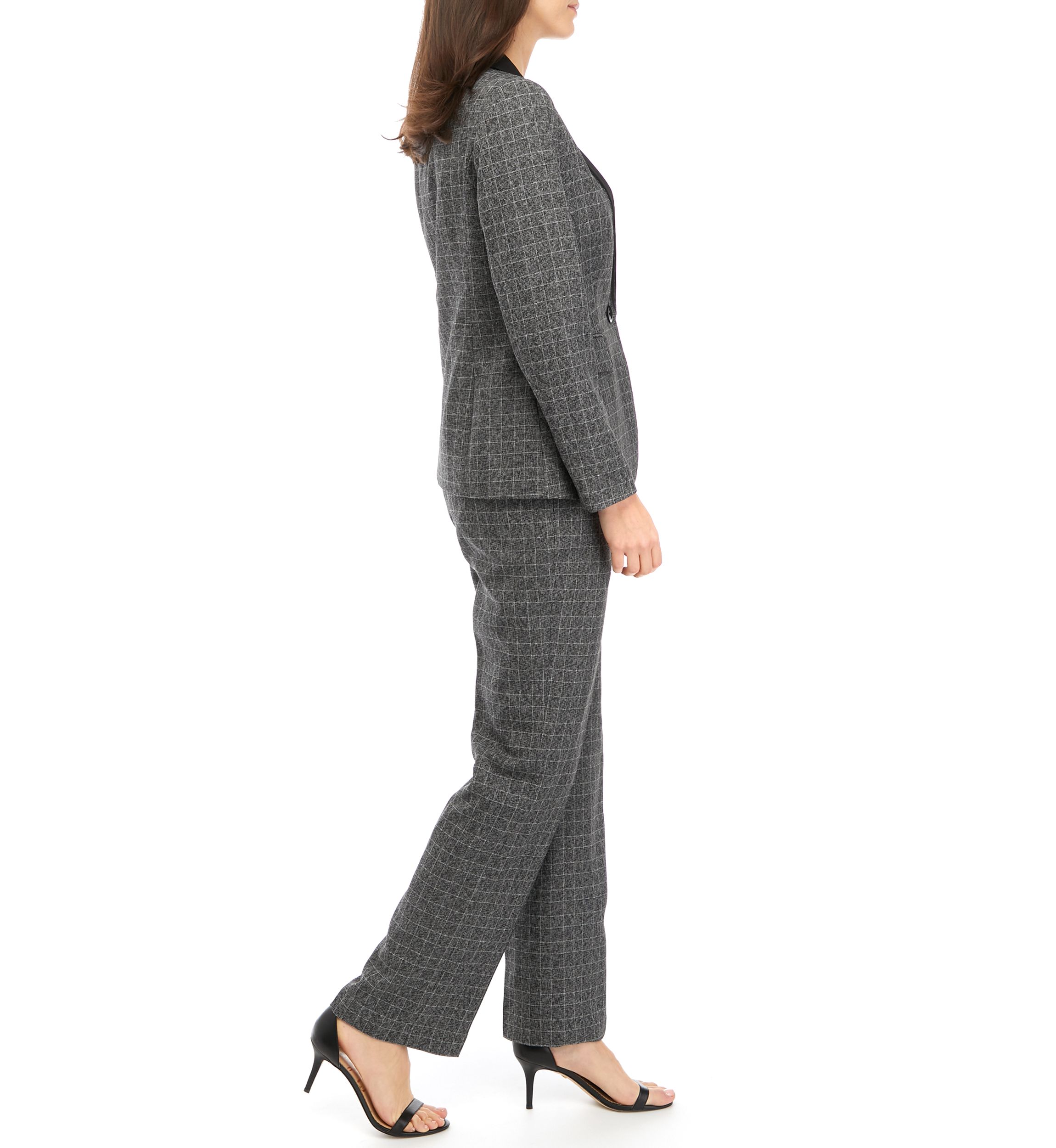 PLAID ONE BUTTON JACKETT AND PANT