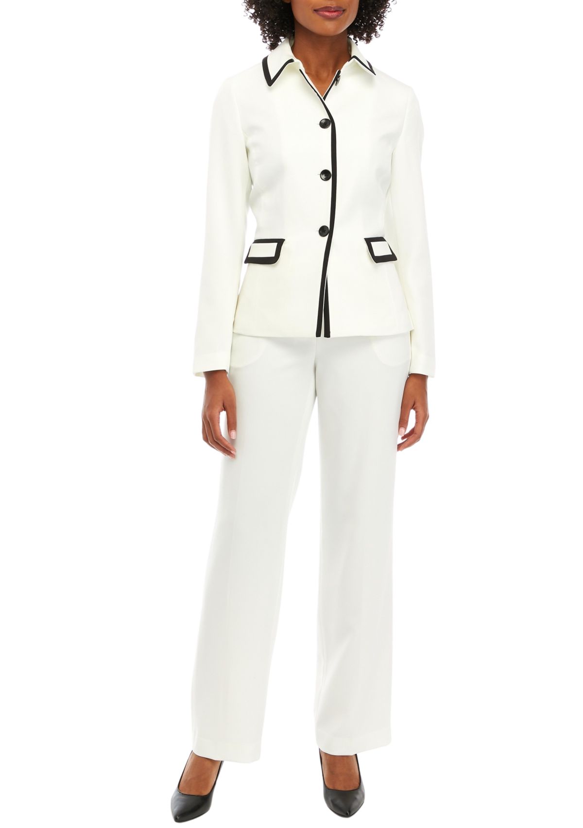 CREPE FRAMED BUTTON UP JACKET AND TROUSER PANT