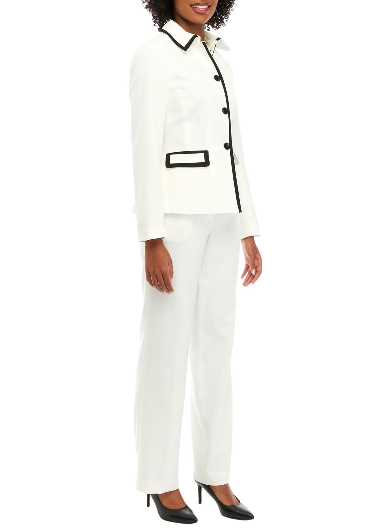 CREPE FRAMED BUTTON UP JACKET AND TROUSER PANT