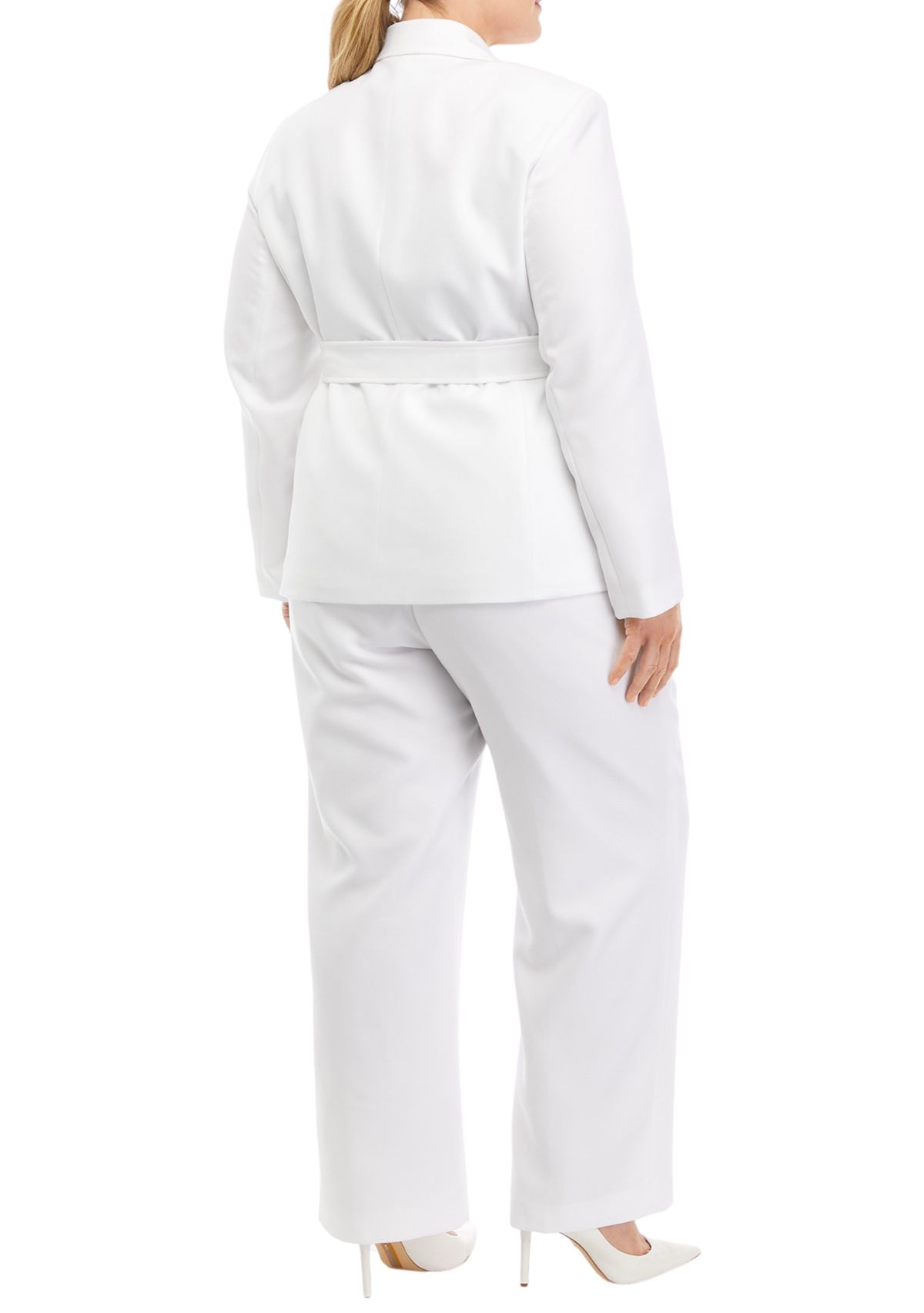 Womens Plus Size Crossdye Belted Safari Jacket and Pant Set