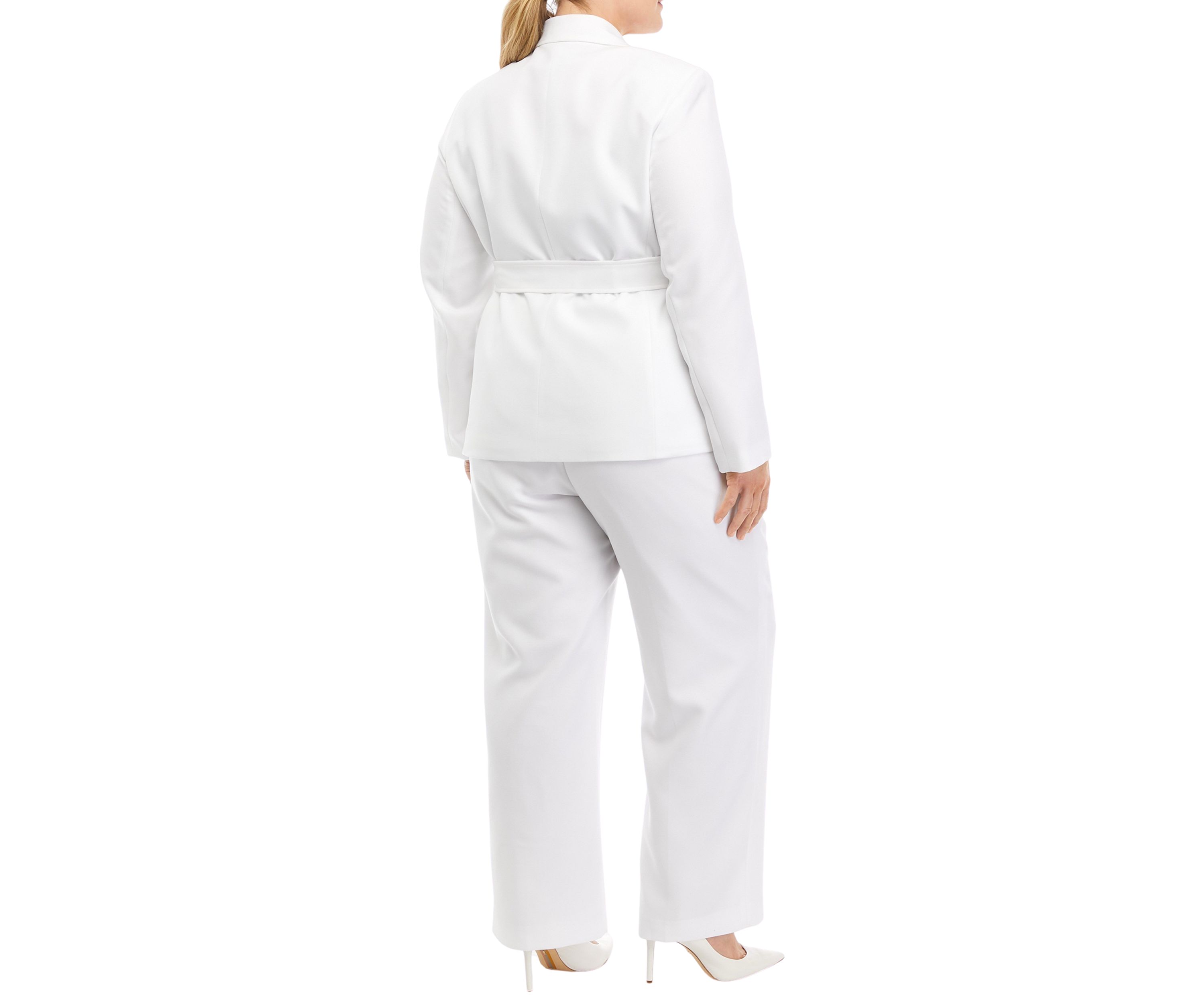 Womens Plus Size Crossdye Belted Safari Jacket and Pant Set