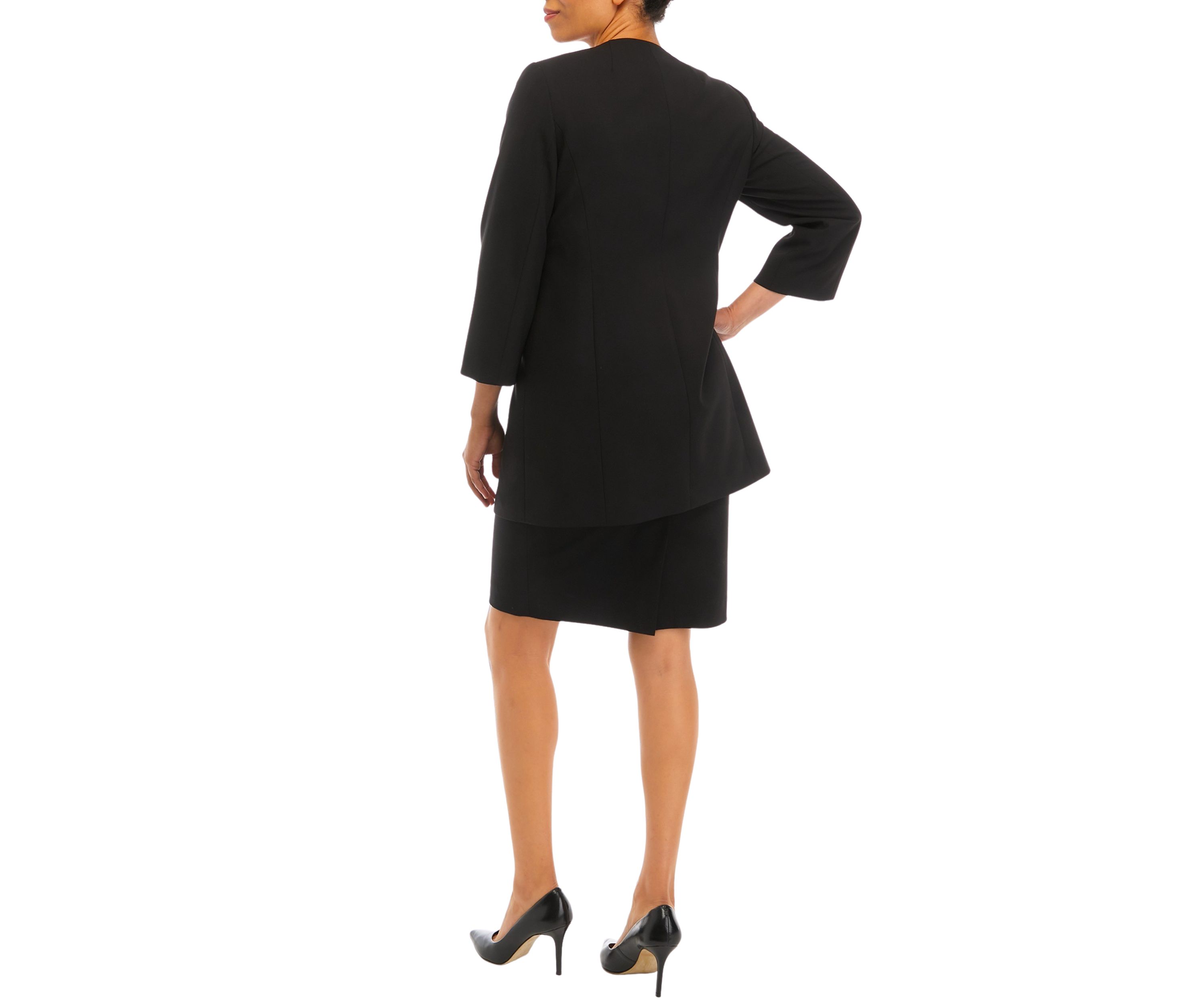 Womens Bi-Stretch Topper and Sheath Dress Set