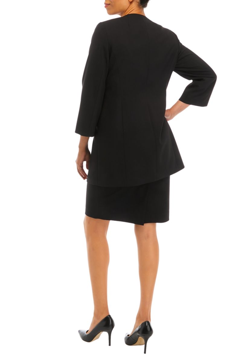 Womens Bi-Stretch Topper and Sheath Dress Set