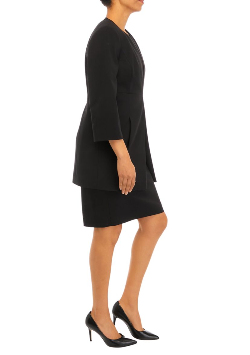 Womens Bi-Stretch Topper and Sheath Dress Set