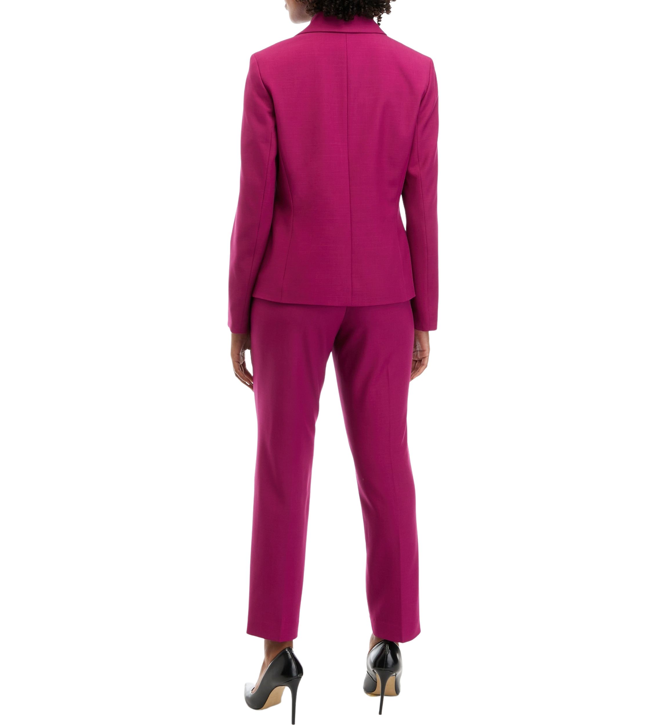 Womens Stretch Crepe One Button Pant Suit Set