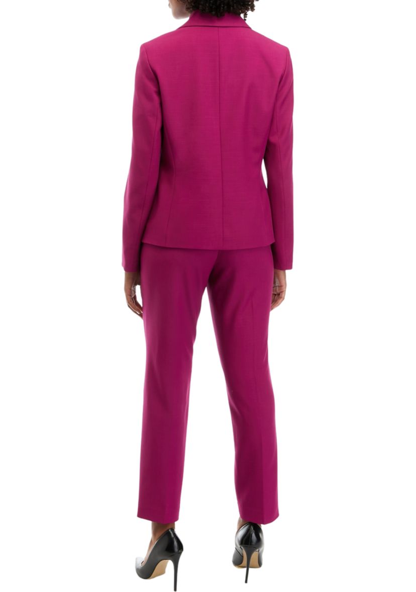 Womens Stretch Crepe One Button Pant Suit Set