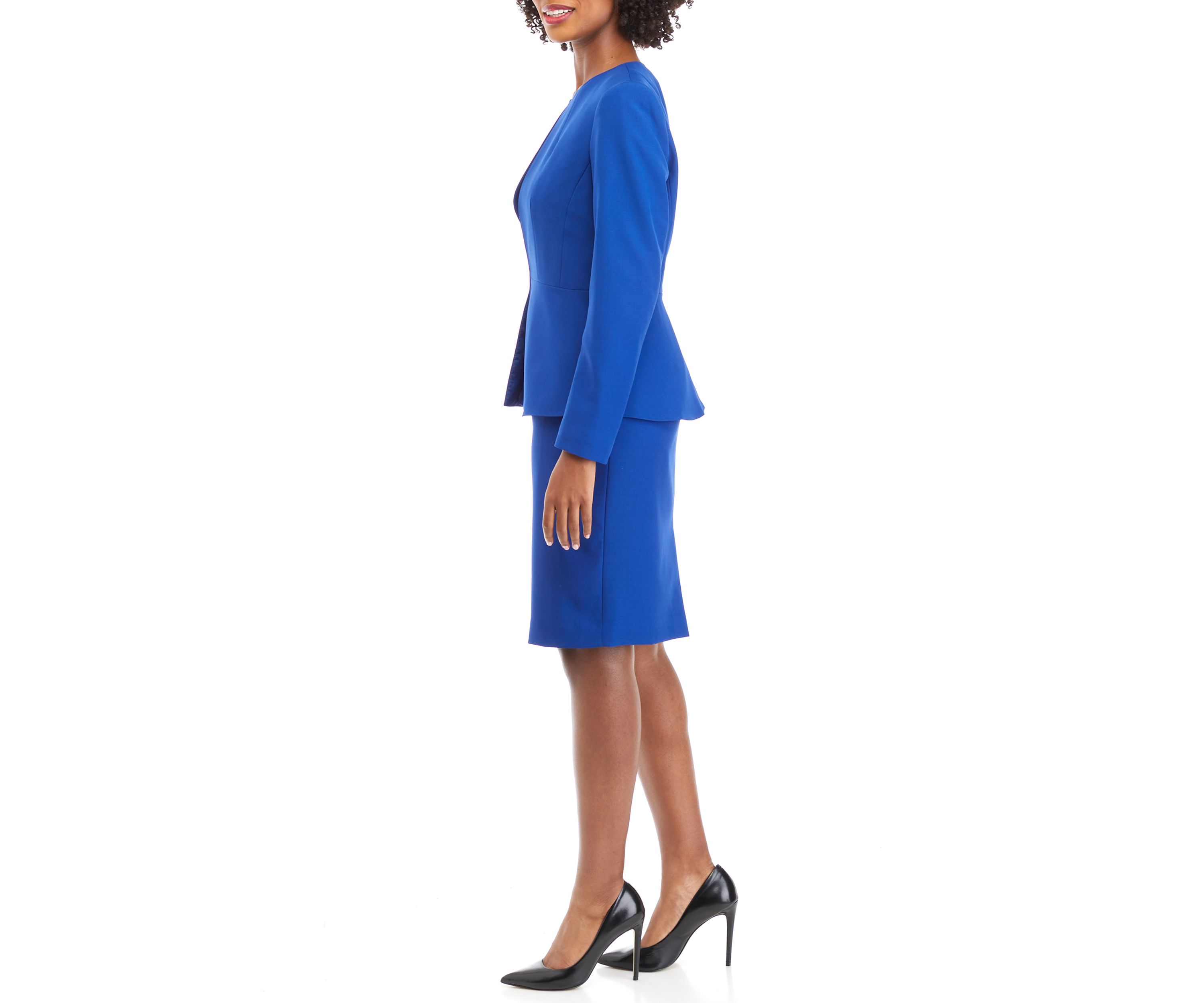Womens Jacket With Peplum and Basic Sheath Dress Set