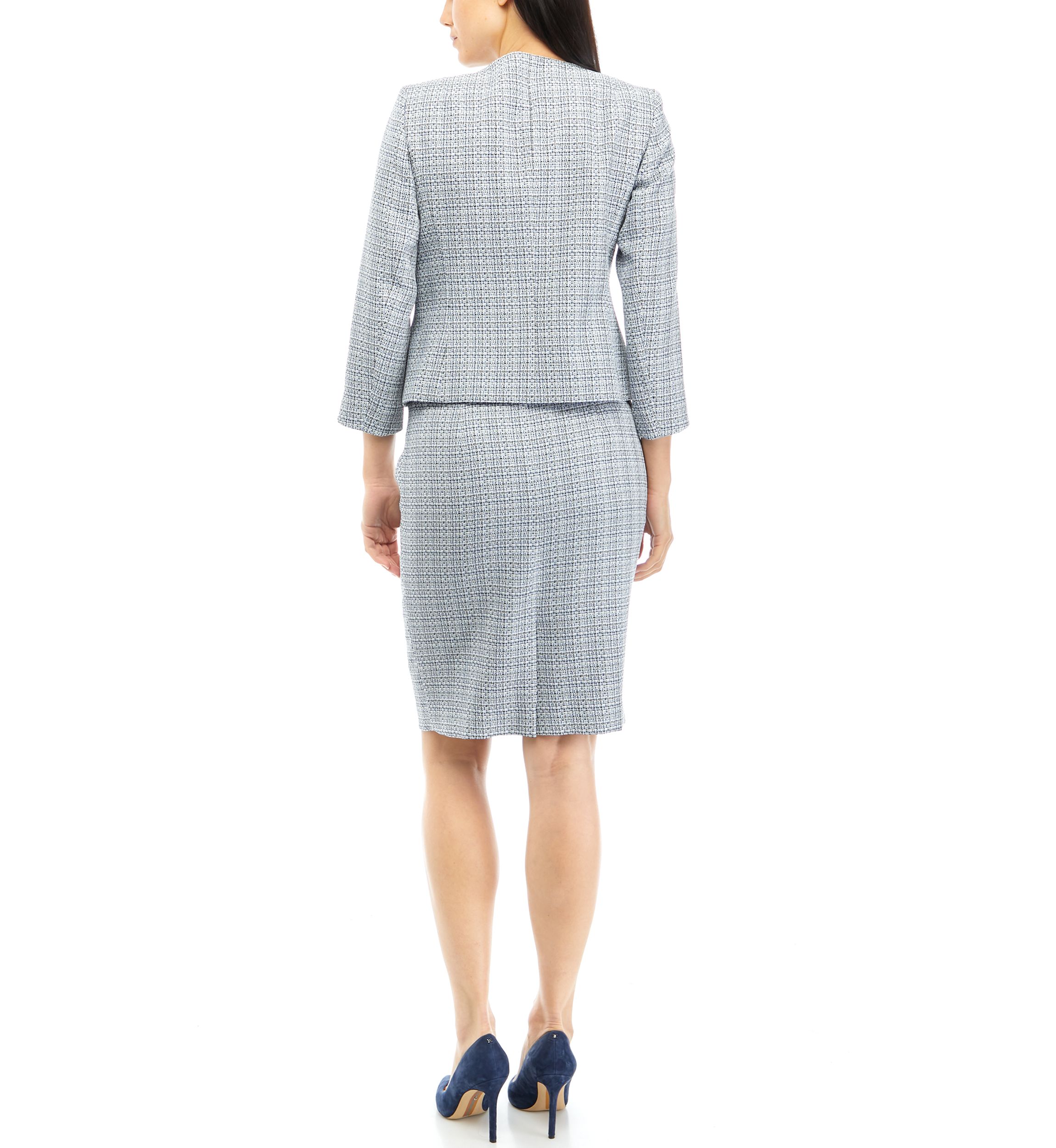 Womens Tweed Four Button Jacket and Slim Skirt Set