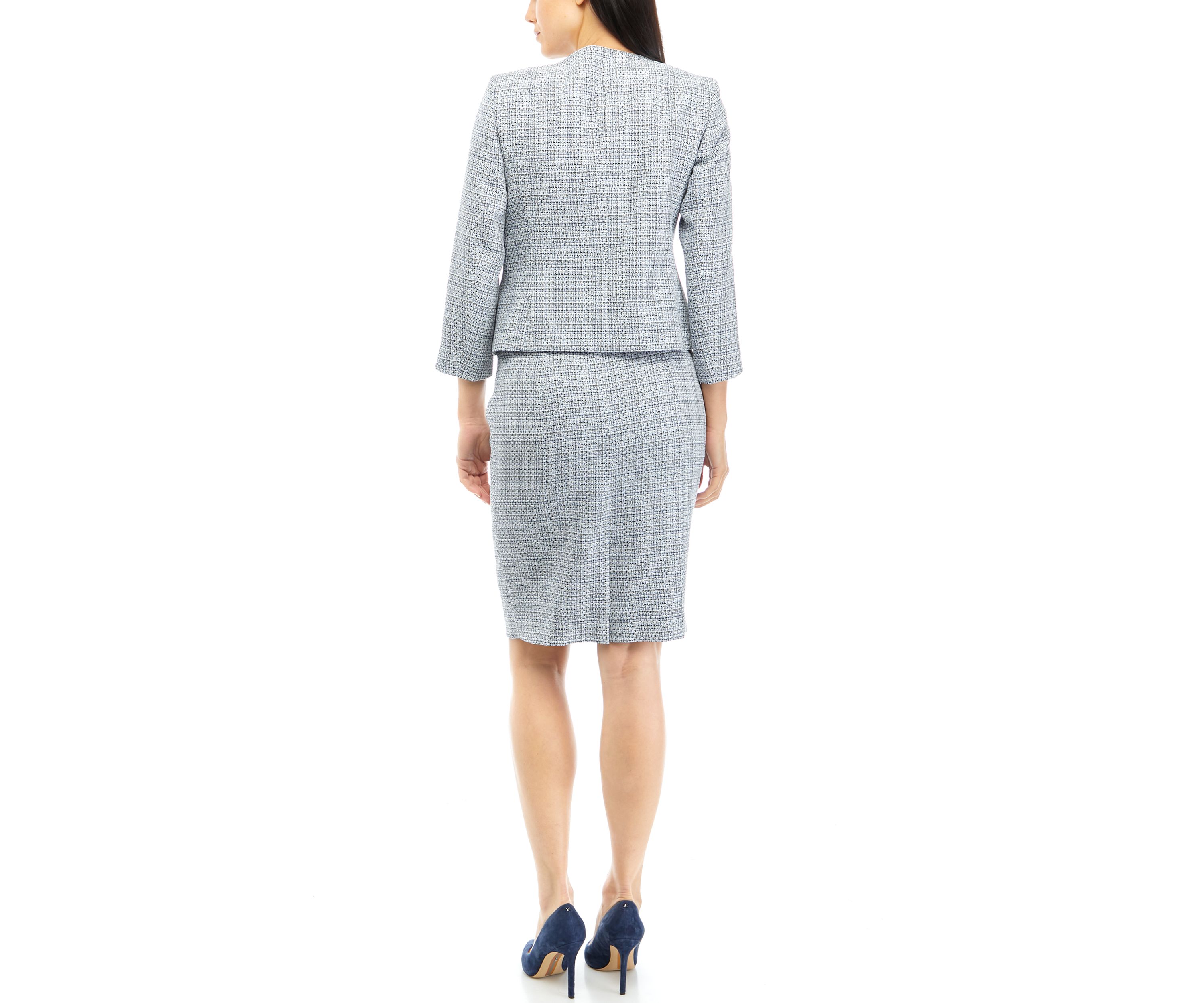 Womens Tweed Four Button Jacket and Slim Skirt Set