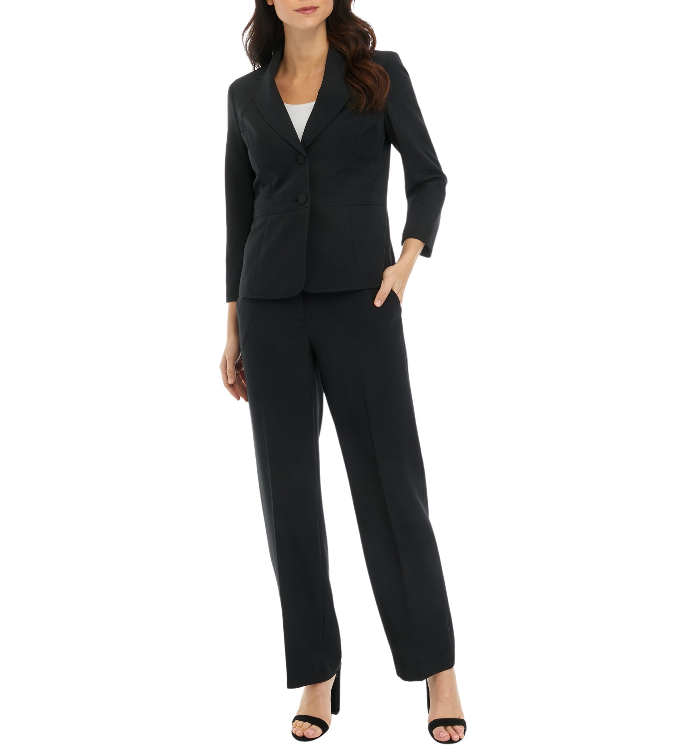 CREPE 2 BTTN & EXTENDED TAB TROUSER