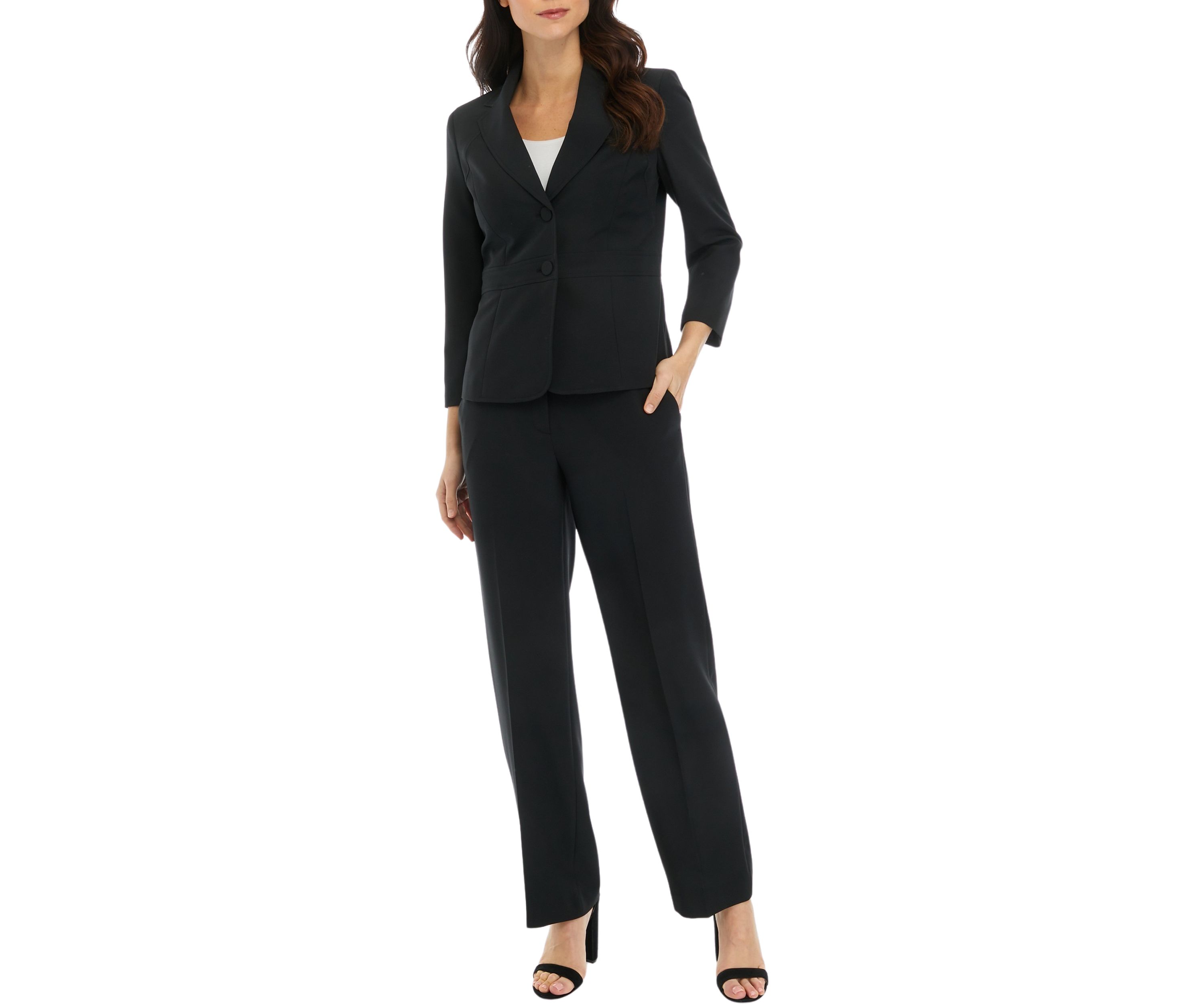CREPE 2 BTTN & EXTENDED TAB TROUSER