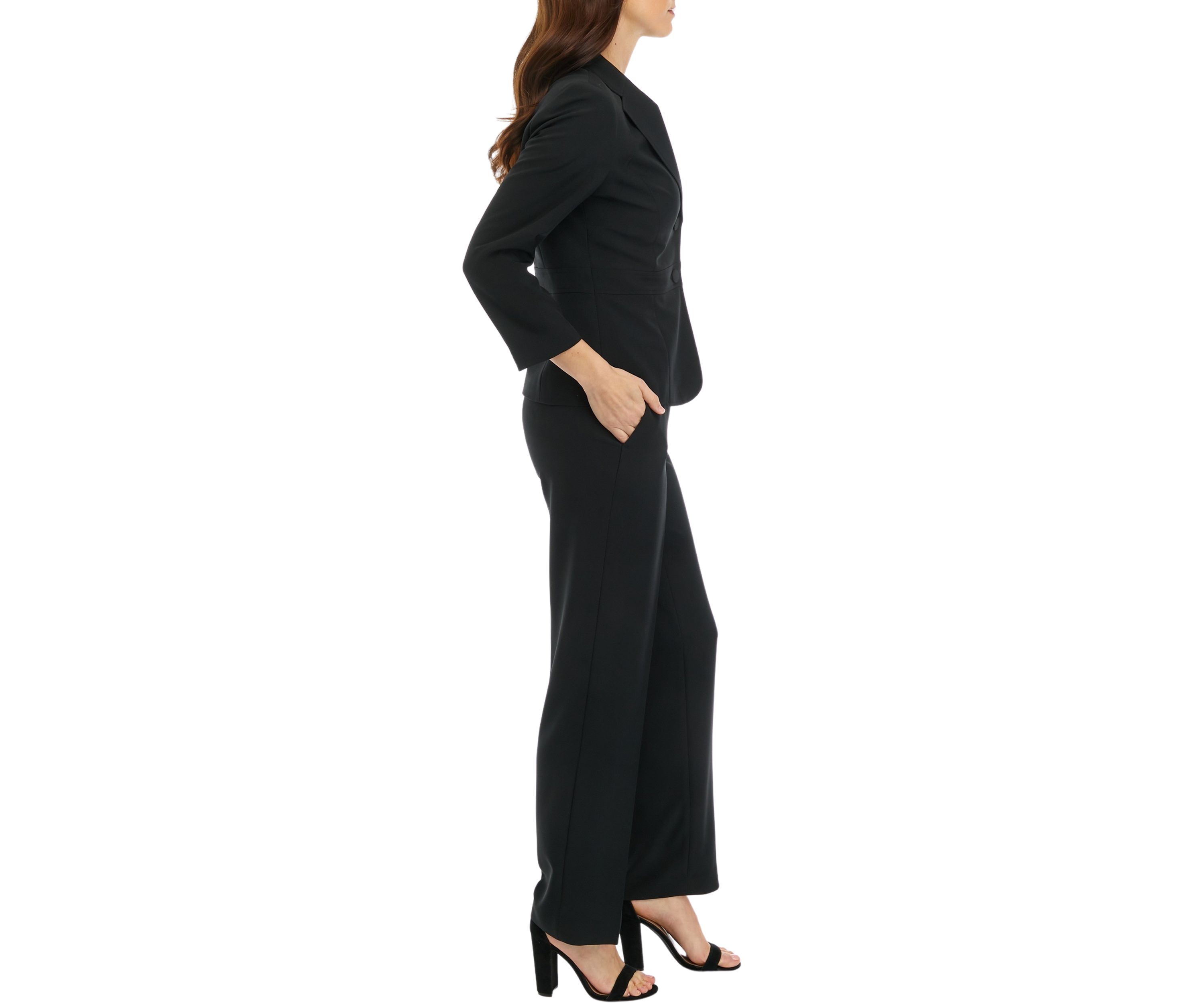 CREPE 2 BTTN & EXTENDED TAB TROUSER