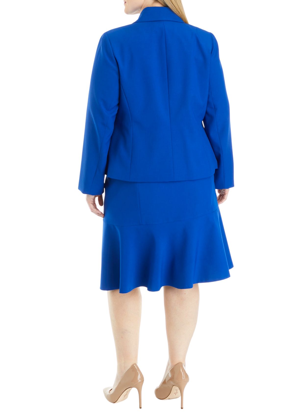 CREPE 3 BTTN JKT & FLOUNCE SKIRT