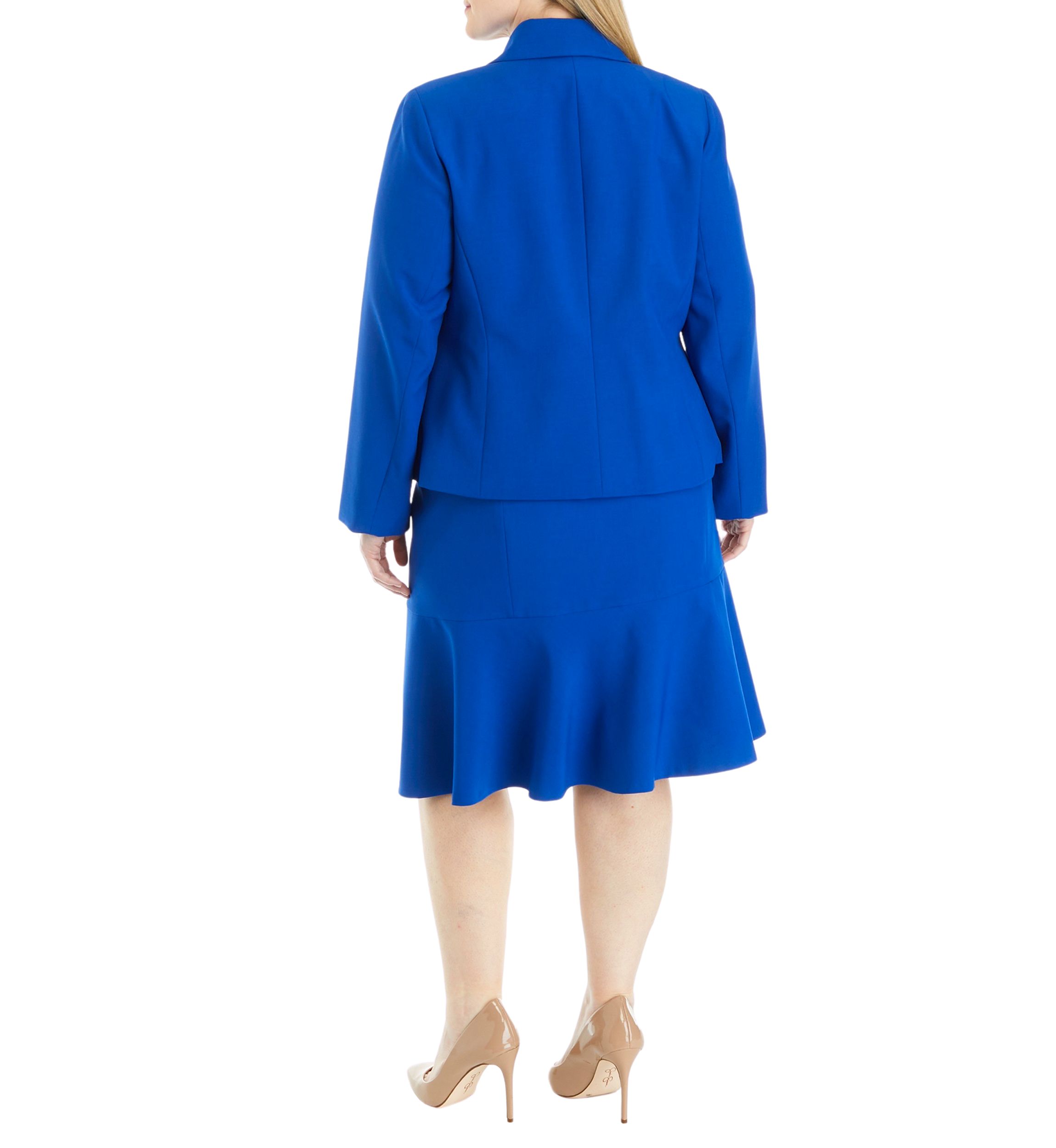 CREPE 3 BTTN JKT & FLOUNCE SKIRT