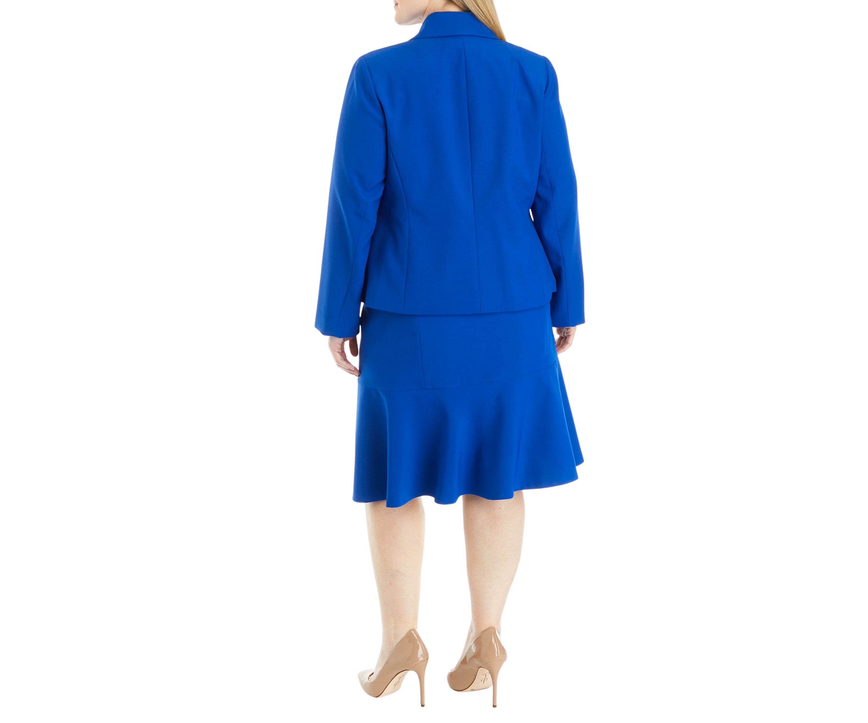 CREPE 3 BTTN JKT & FLOUNCE SKIRT