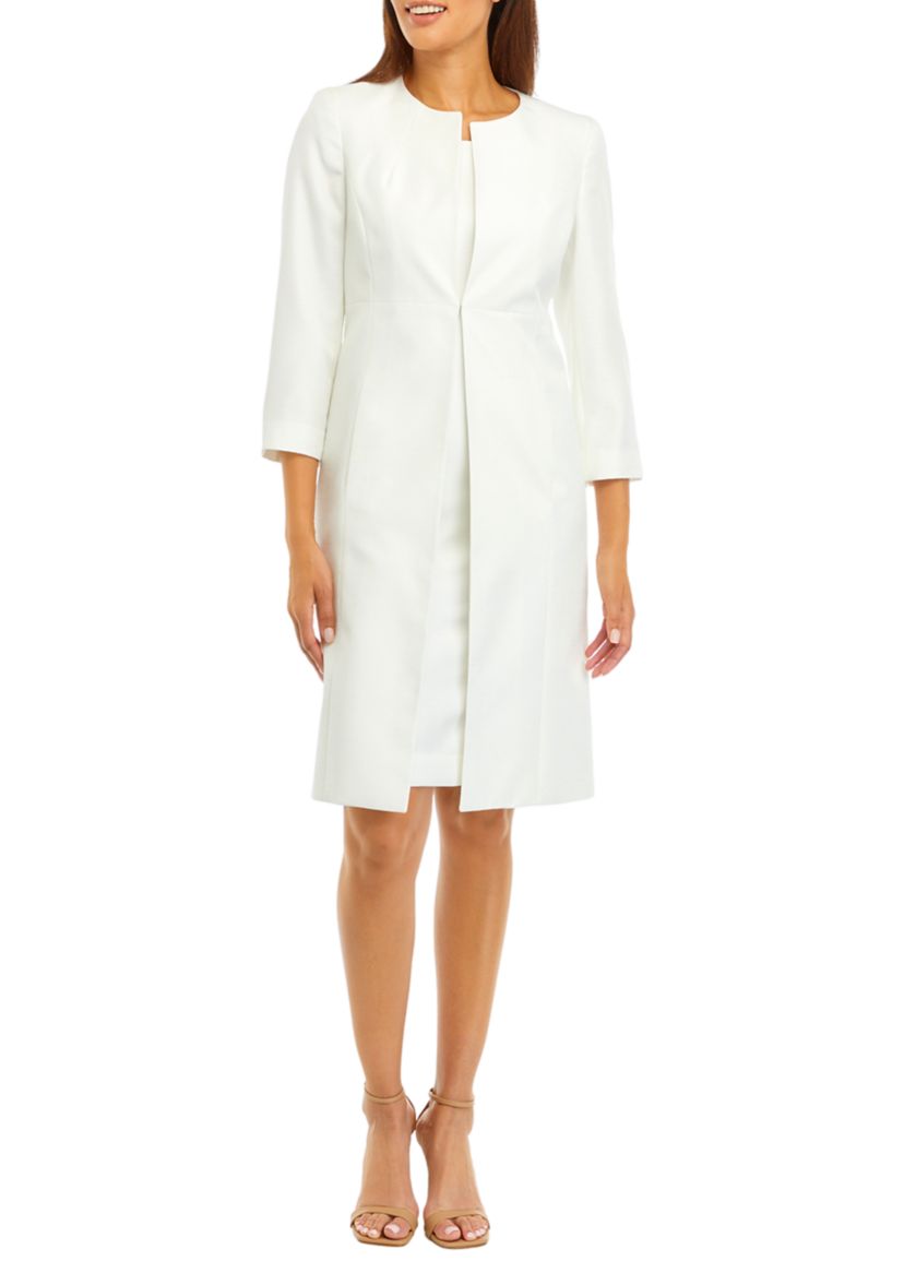 TOPPER COAT AND BASIC SHEATH DRESS