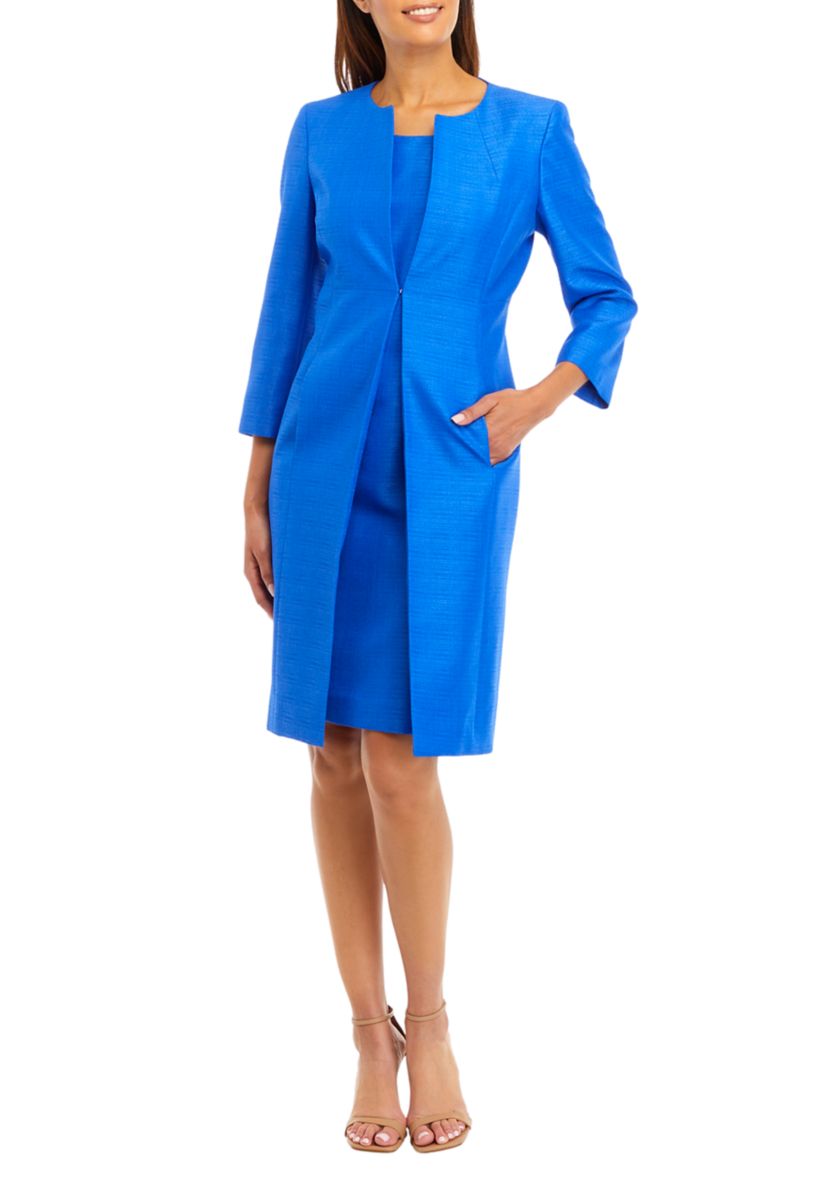 TOPPER COAT AND BASIC SHEATH DRESS
