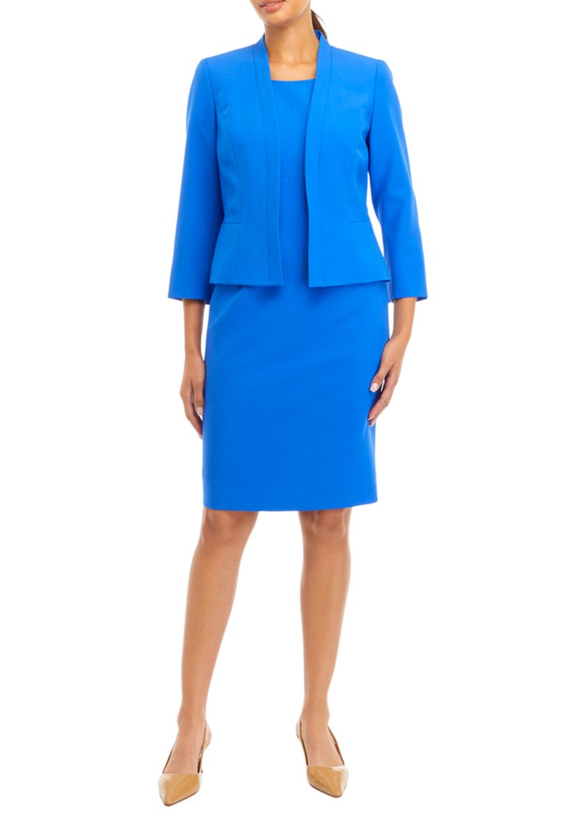 MULTI SEAMED CROPPED JACKET WITH EMPIRE SEAMED DRESS
