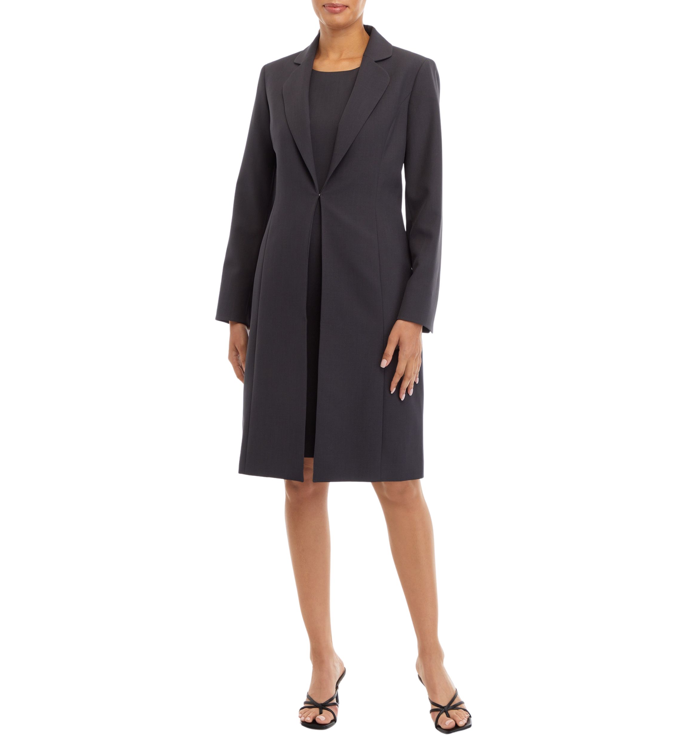 LONG COAT AND BASIC SHEATH DRESS