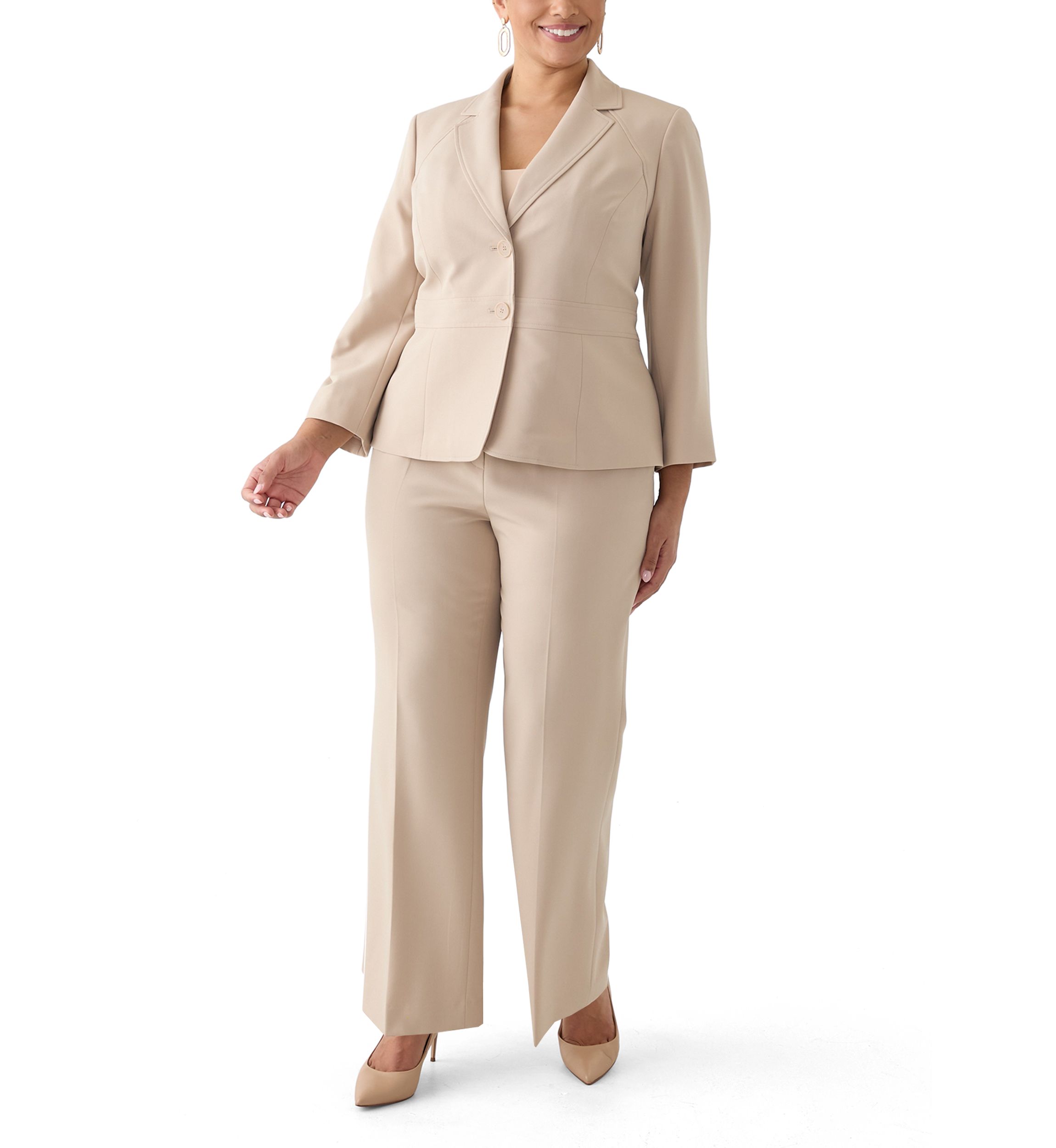 Two-Button Jacket & Extended Tab Waist Pant Suit