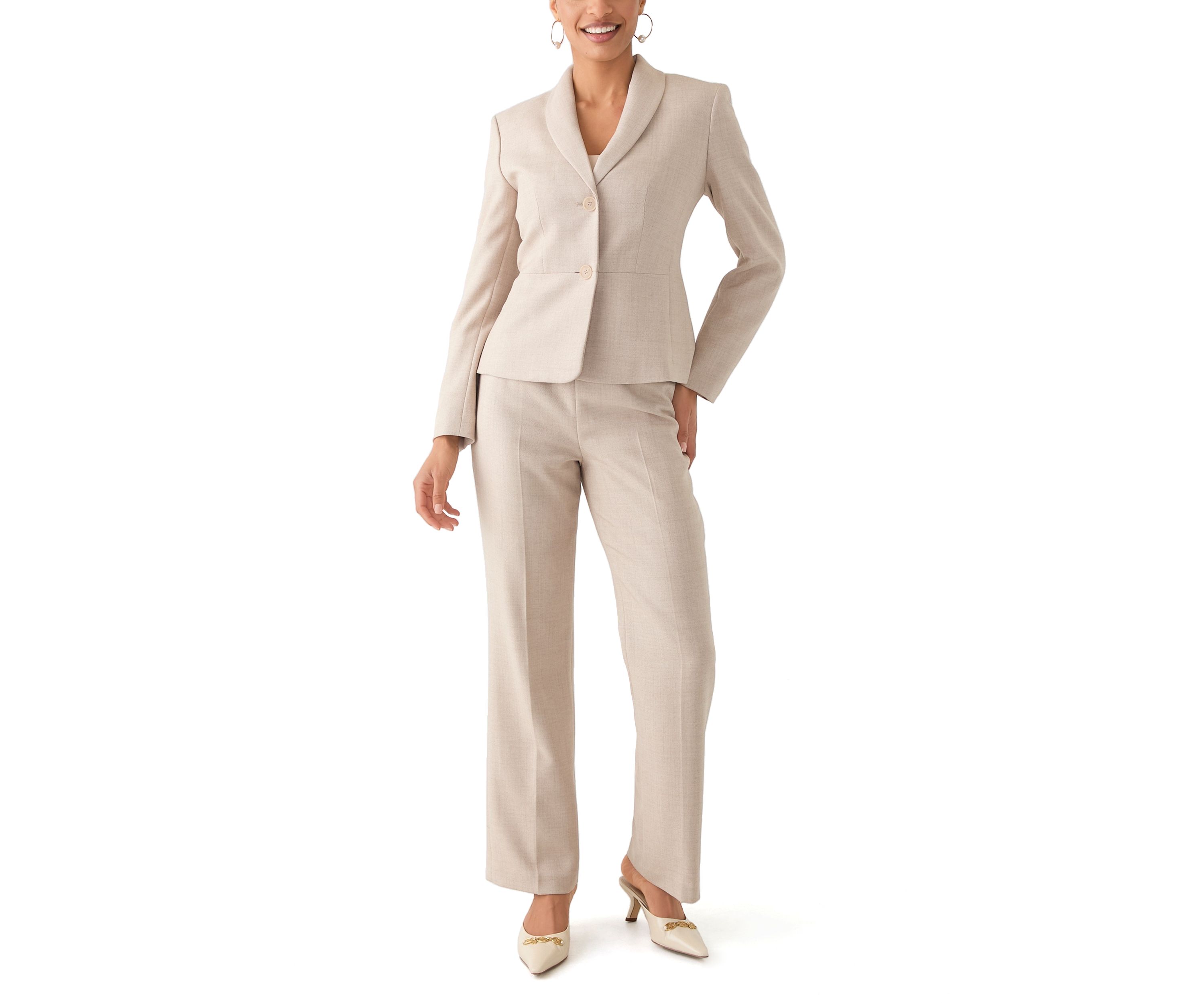 Two-Button Shawl Collar Jacket Pant Suit