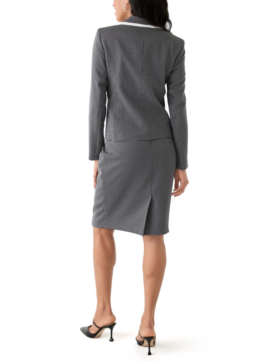 Framed Polka-Dot Skirt Suit