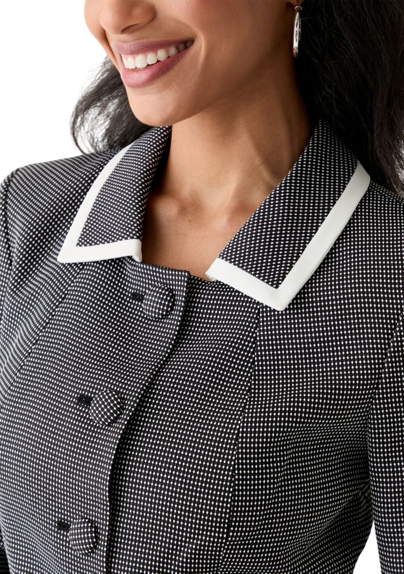 Framed Polka-Dot Skirt Suit