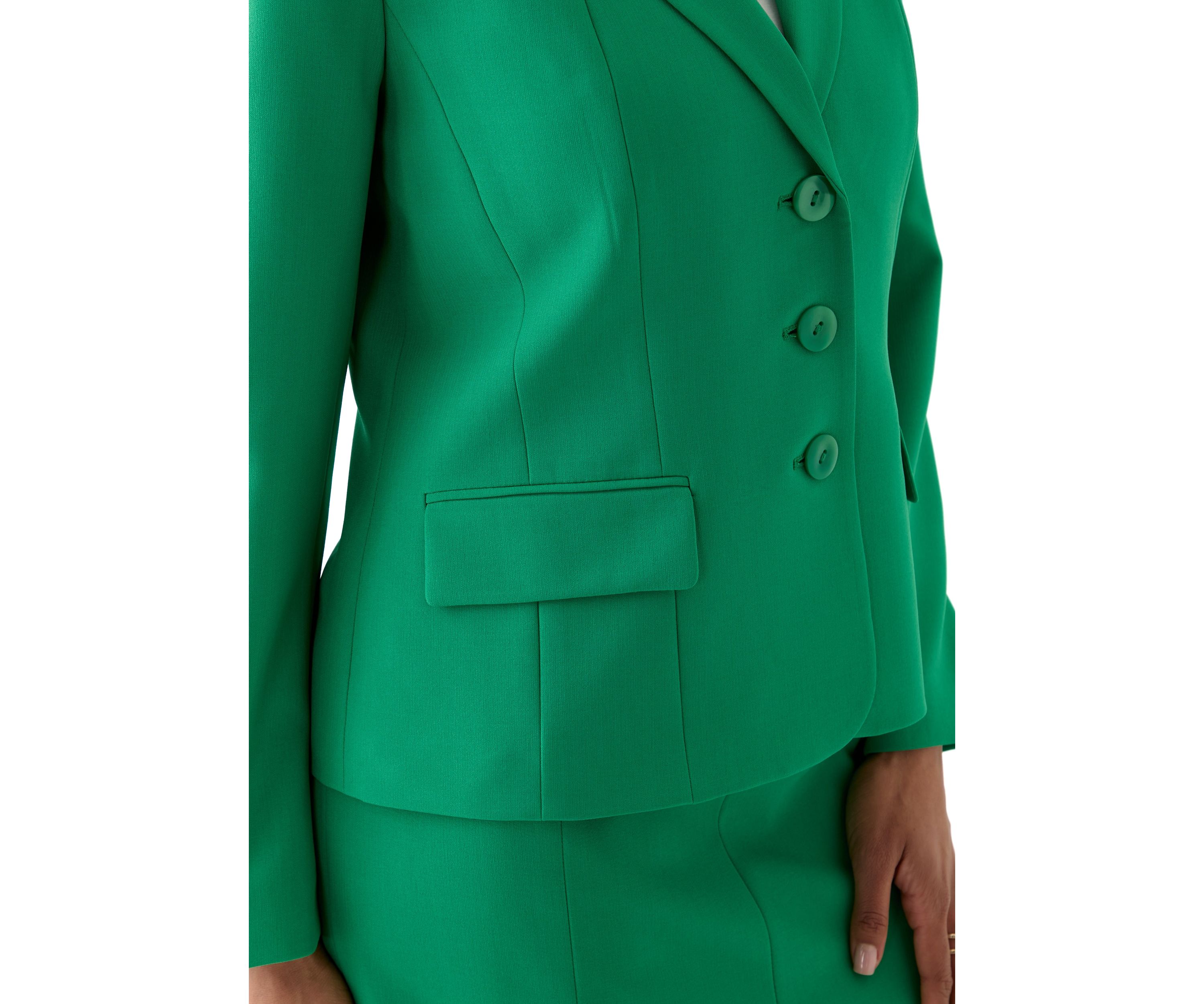 Three-Button Jacket & Flounce Skirt Suit