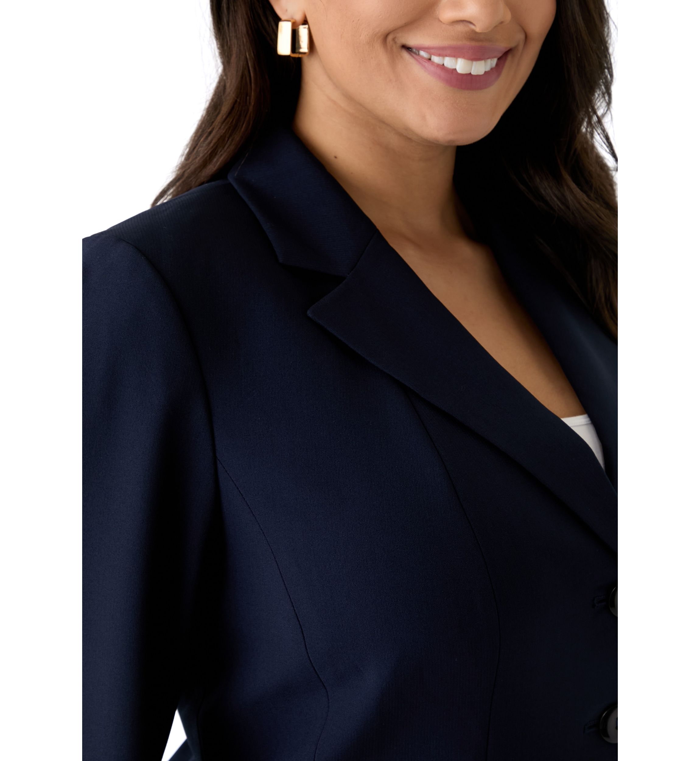 Three-Button Jacket & Flounce Skirt Suit