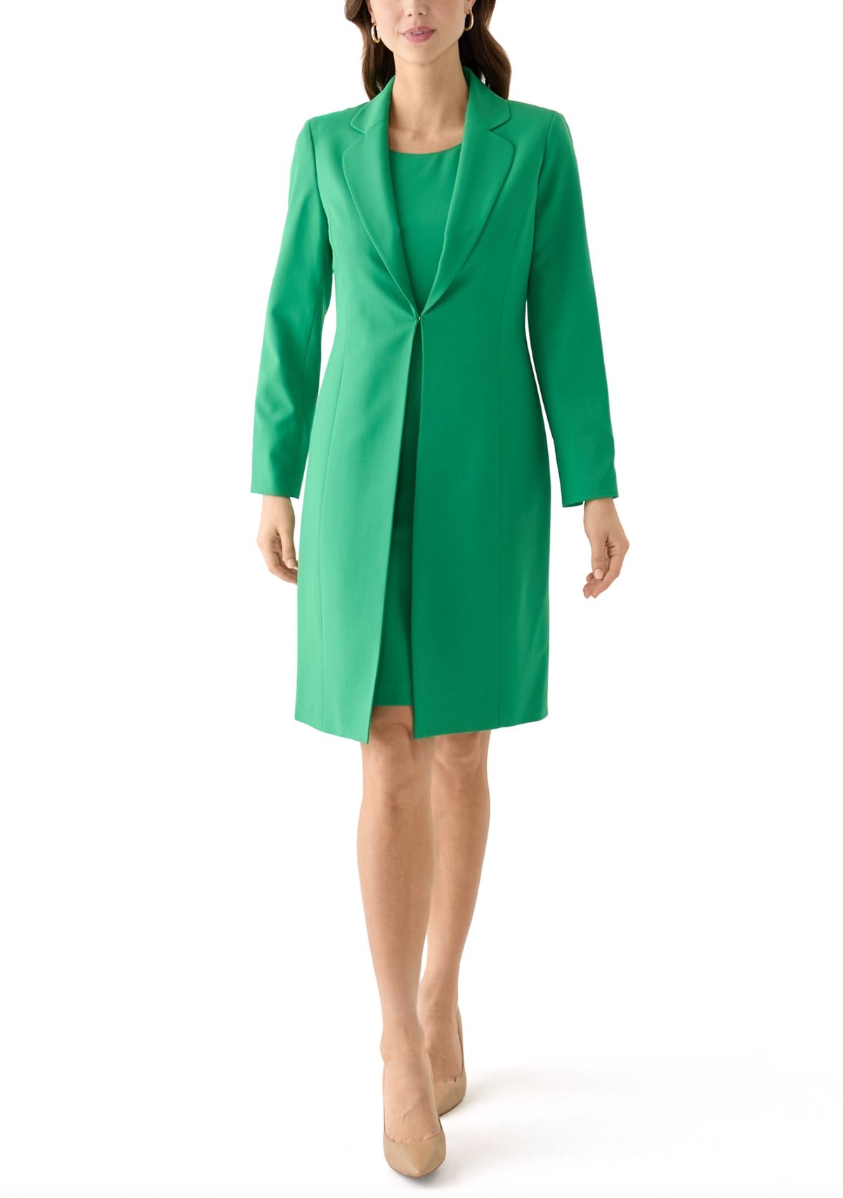 LONG COAT & BASIC SHEATH DRESS