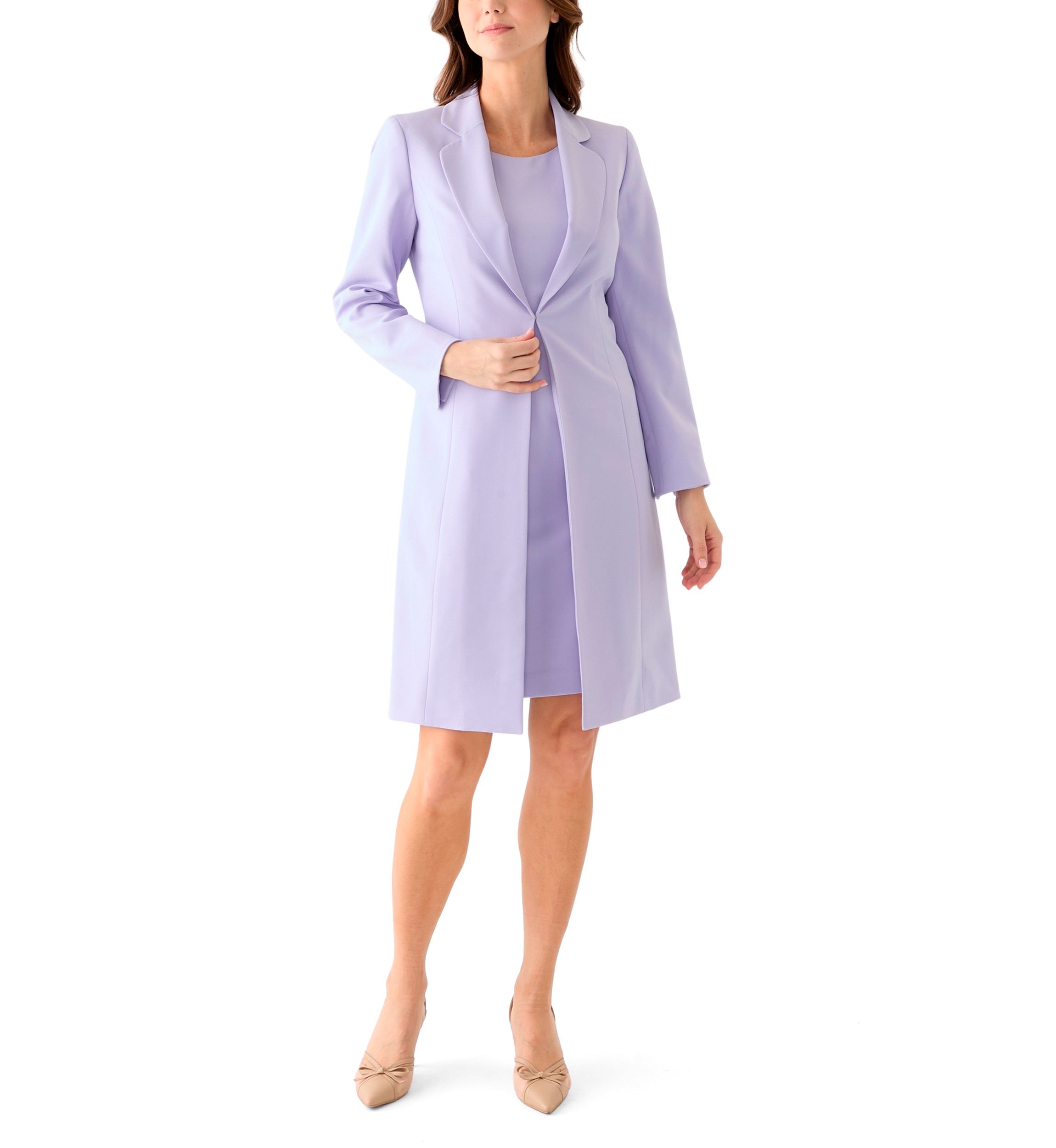 LONG COAT & BASIC SHEATH DRESS