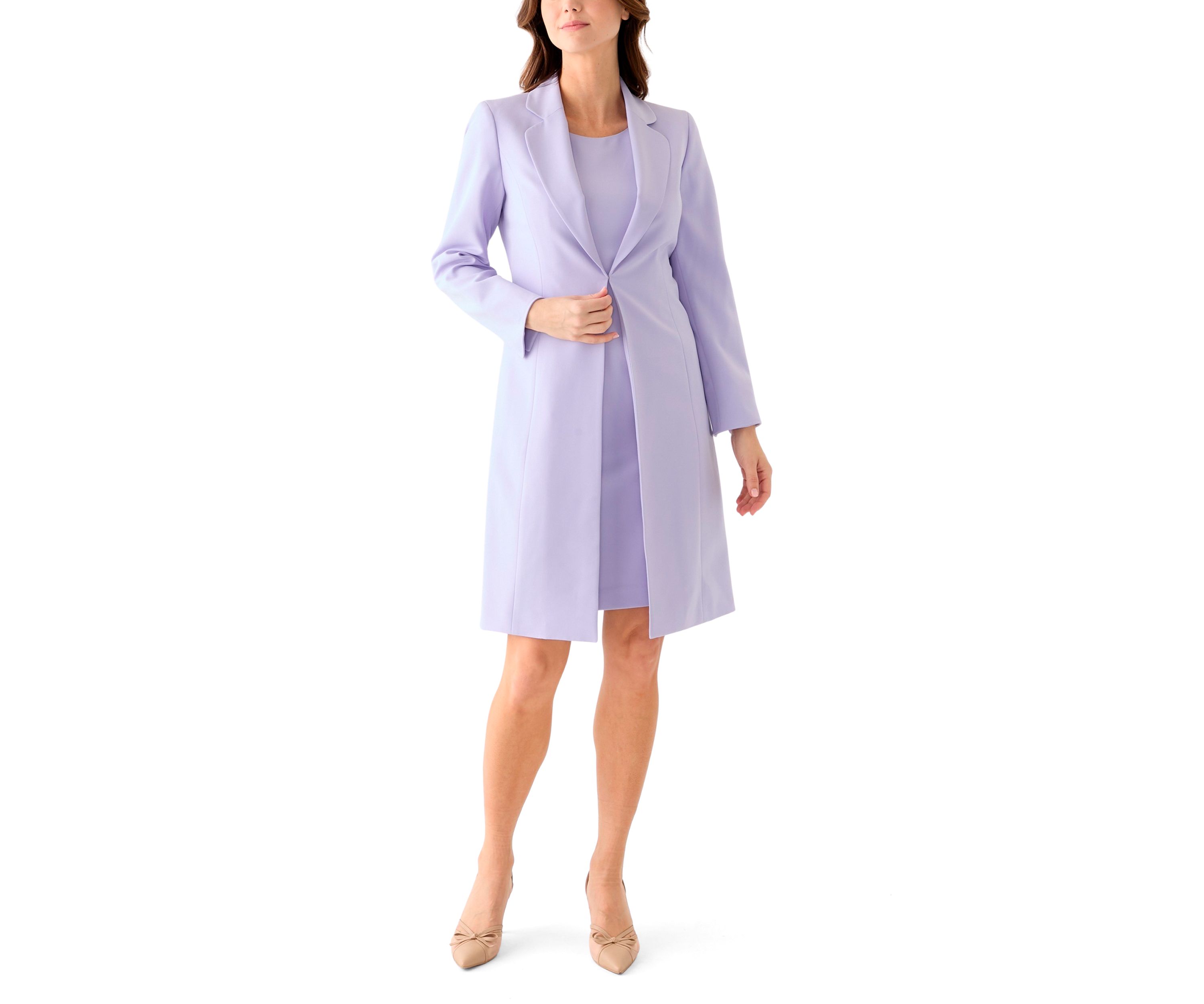 LONG COAT & BASIC SHEATH DRESS