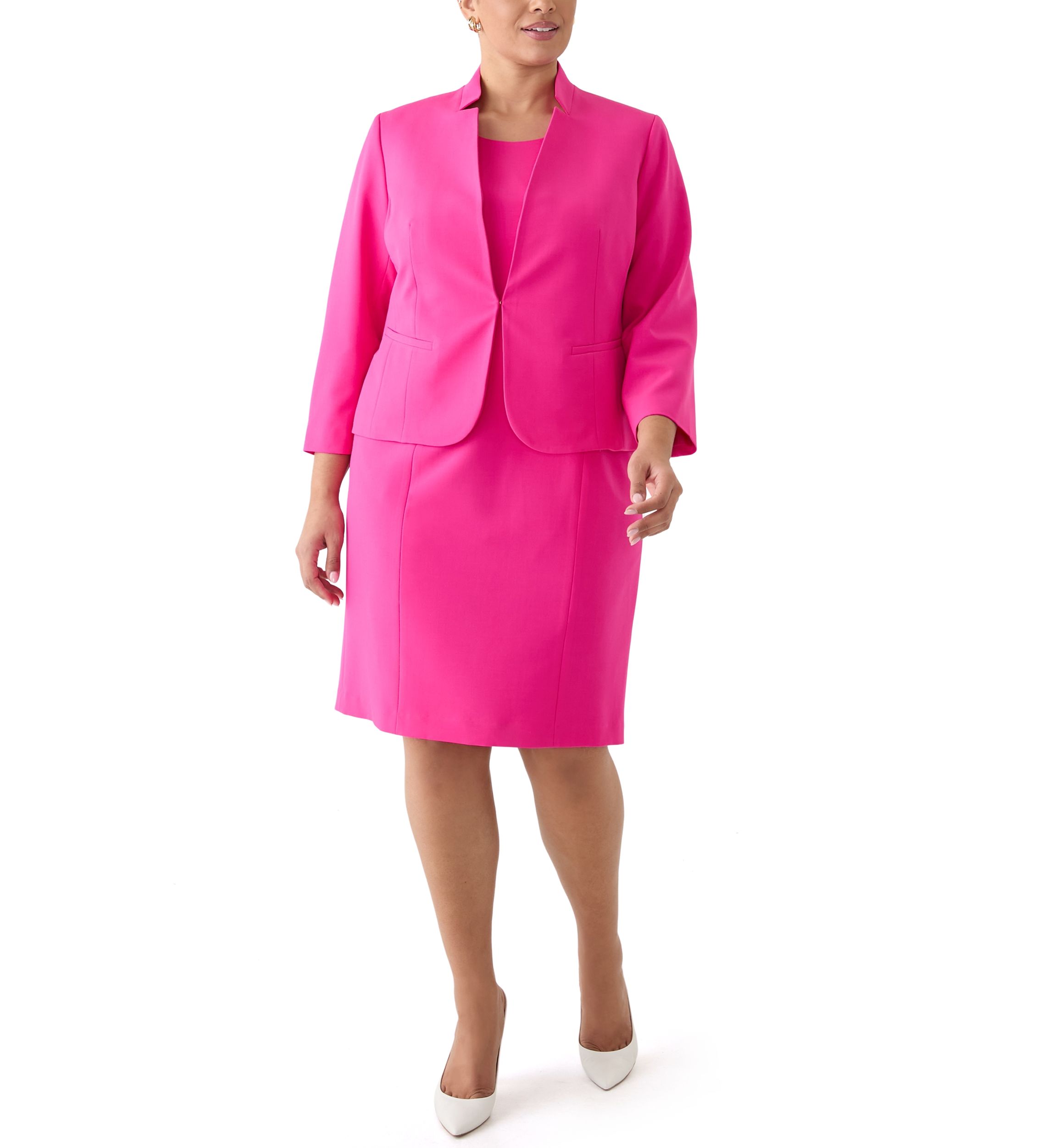 Cutout Kissing Jacket & Sheath Dress Suit