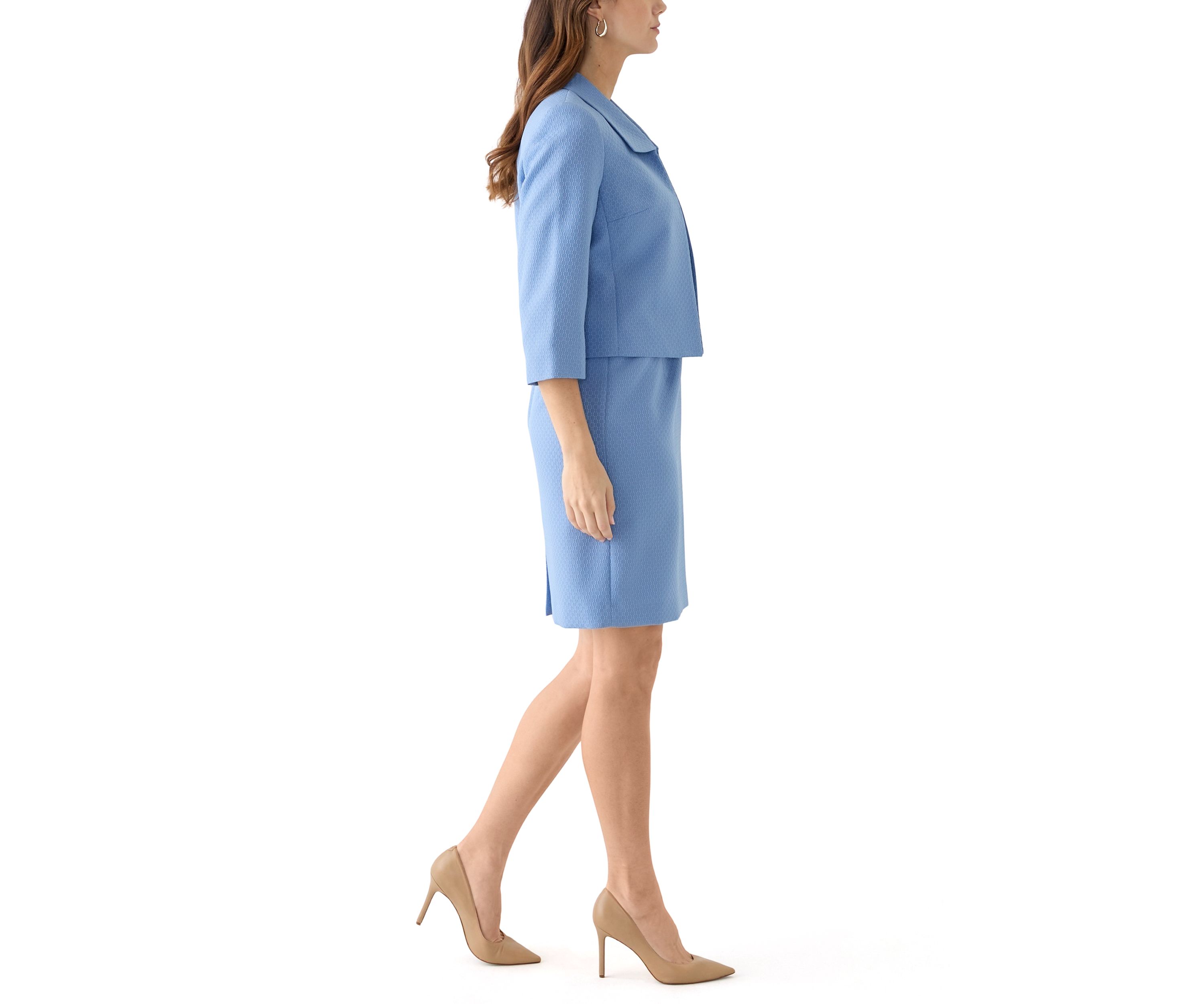 CROPPED JCKT & EMPIRE SEAMED DRESS