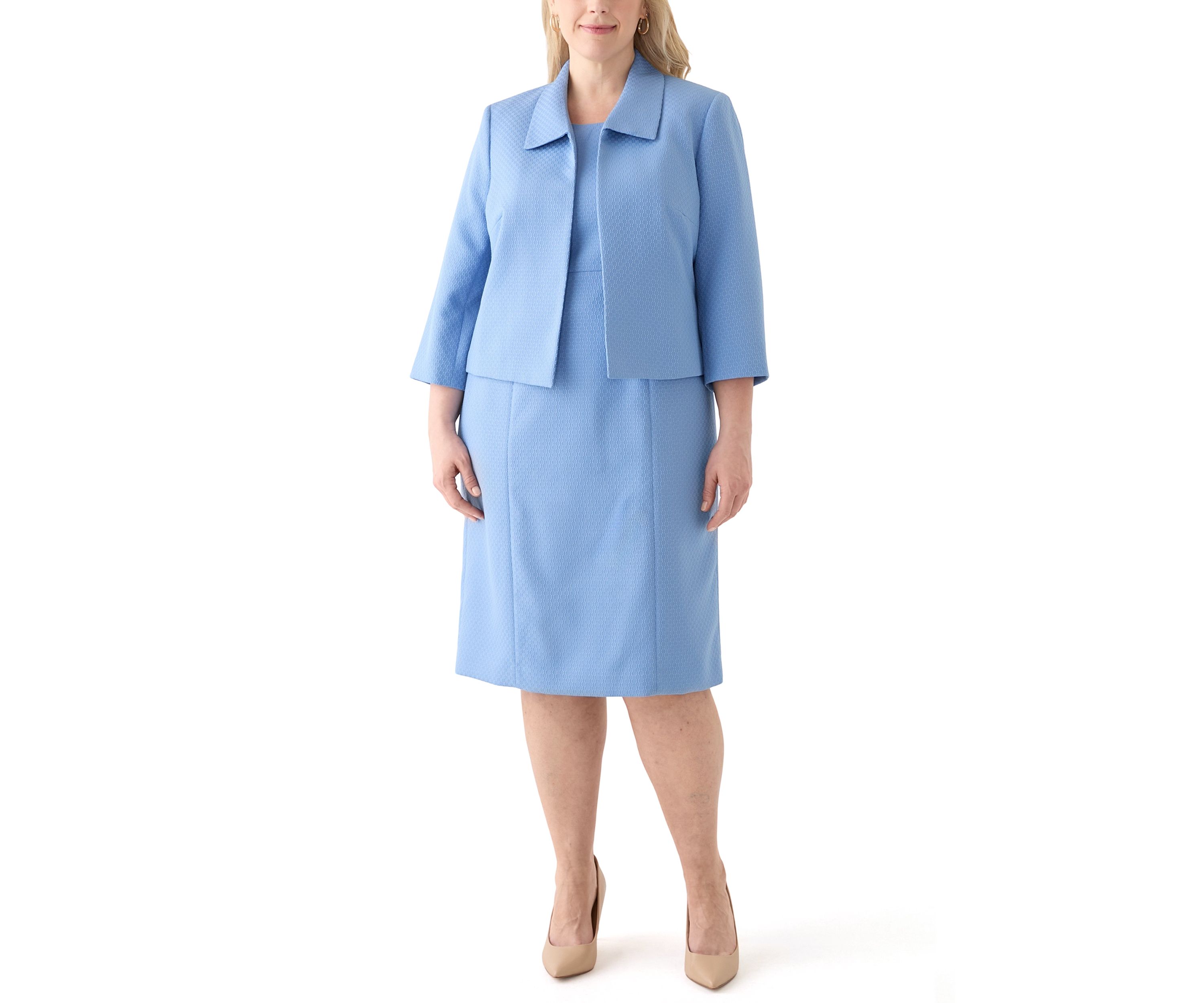CROPPED JCKT & EMPIRE SEAMED DRESS