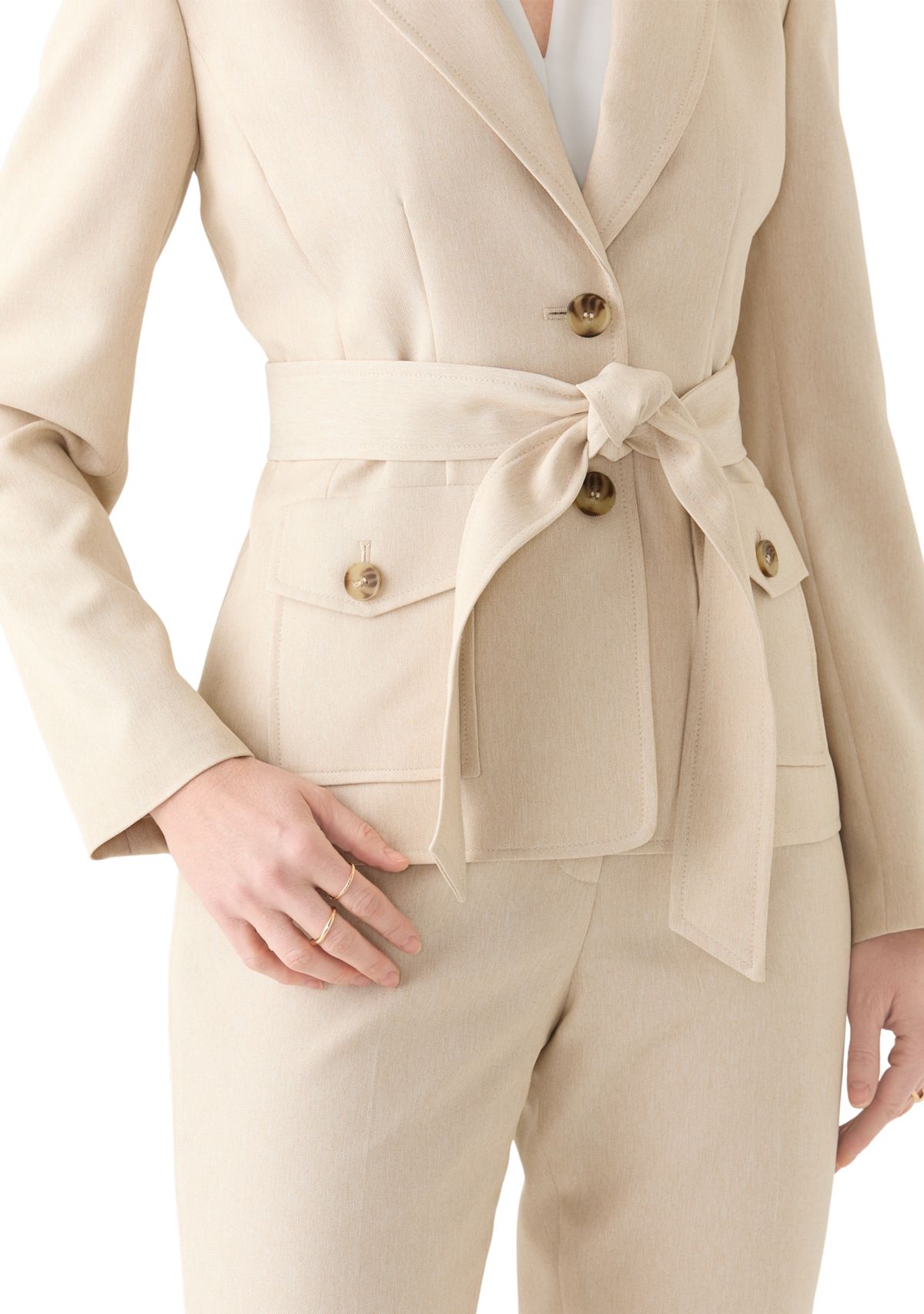 2 BTTN SAFARI JCKT & FLY FRONT PNT