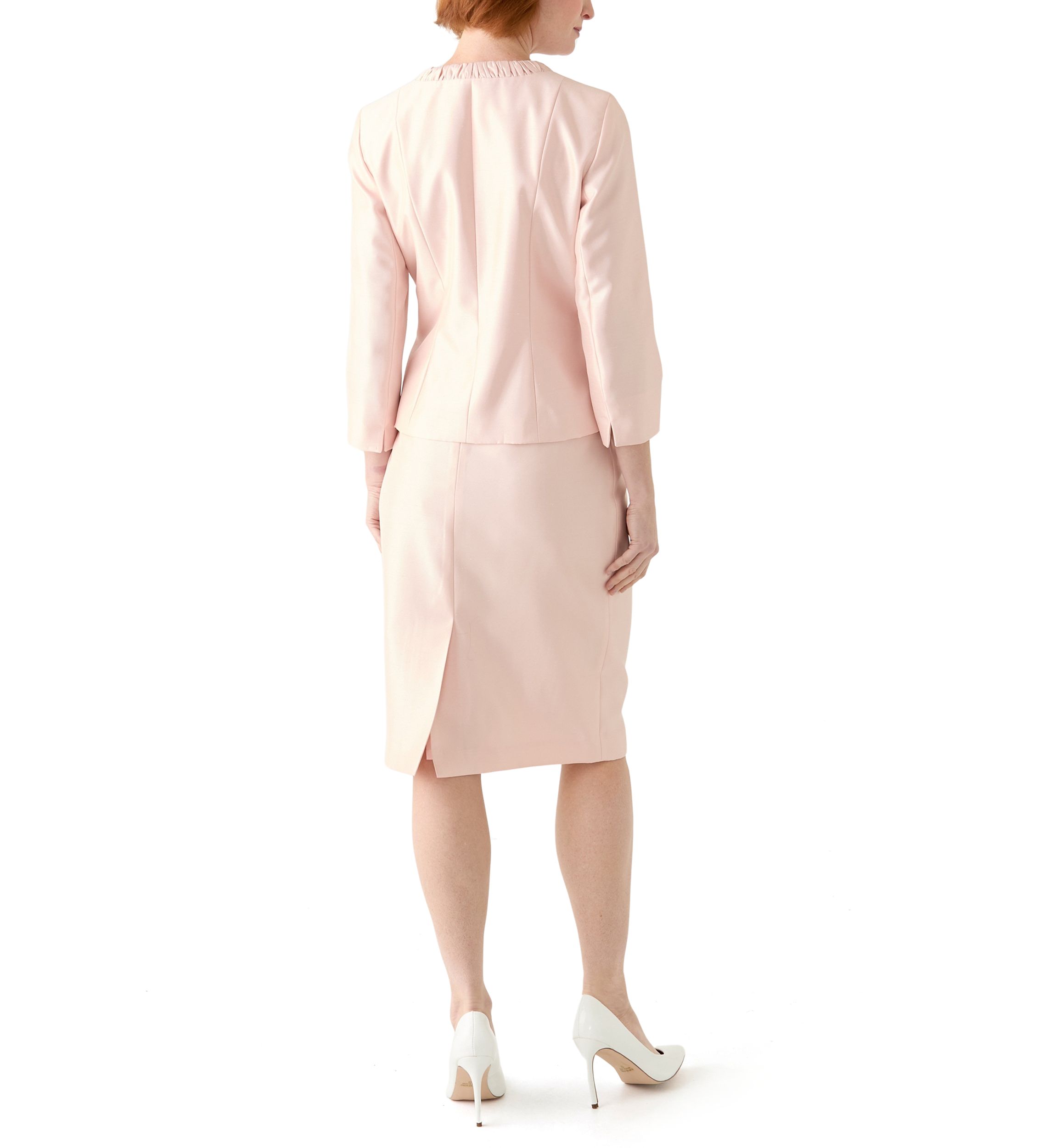 SHANTUNG 3 BTTN JCKT & SKIMMER SKIRT