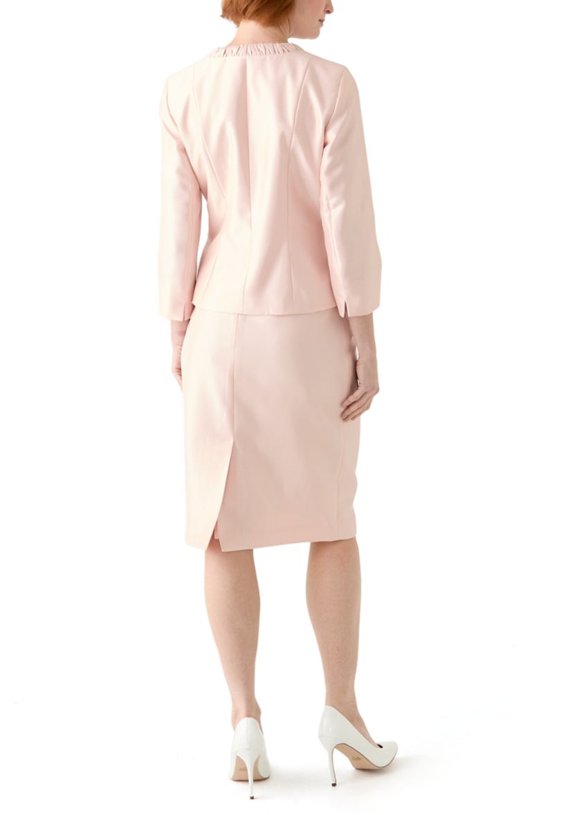 SHANTUNG 3 BTTN JCKT & SKIMMER SKIRT
