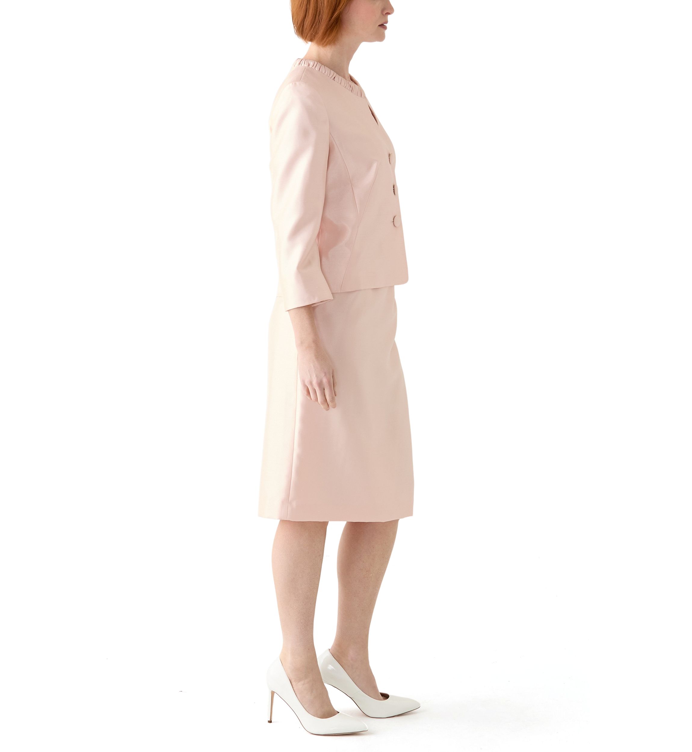 SHANTUNG 3 BTTN JCKT & SKIMMER SKIRT