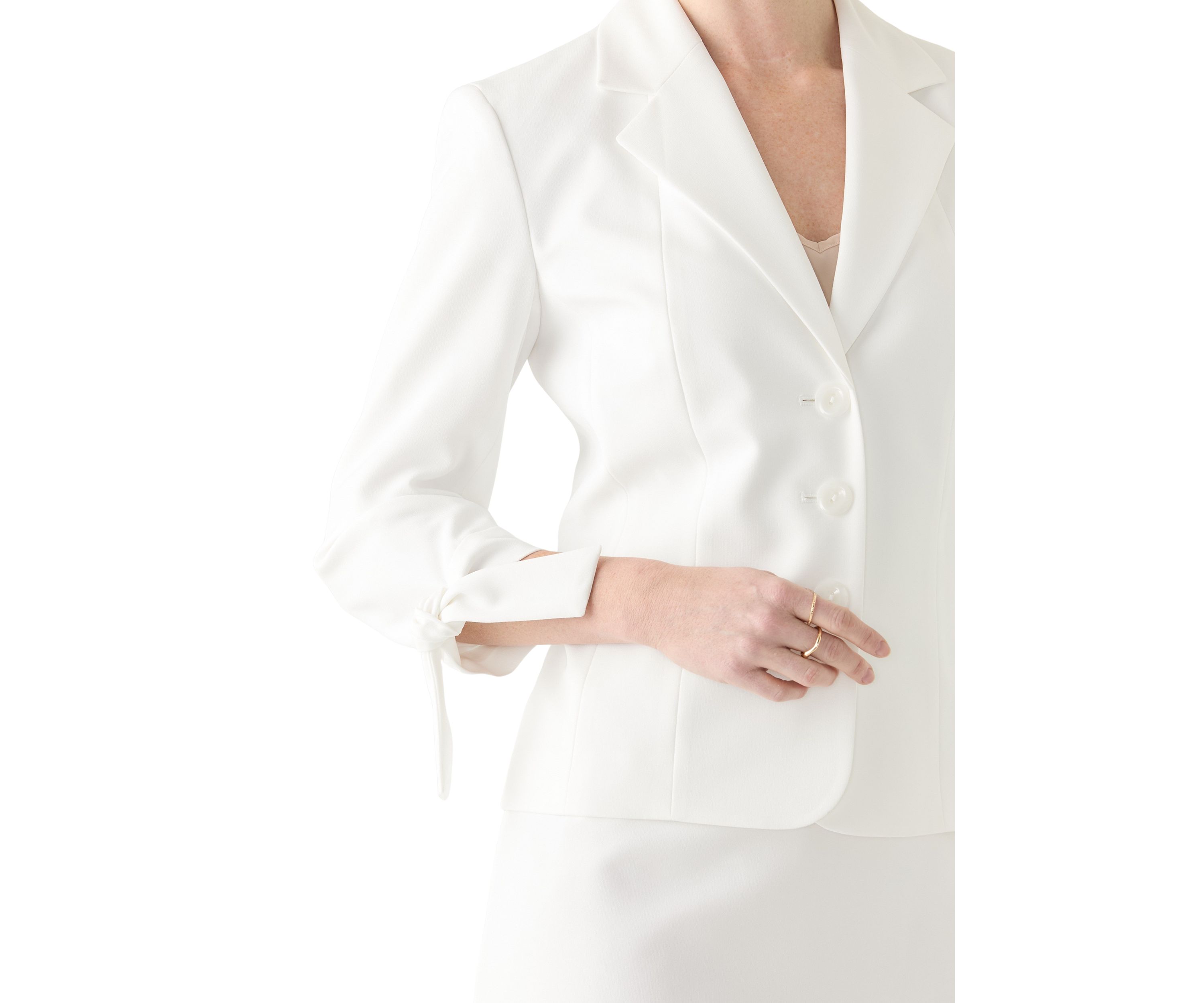 3 BTTN JCKT W/TIE SLEEVES & SKIRT